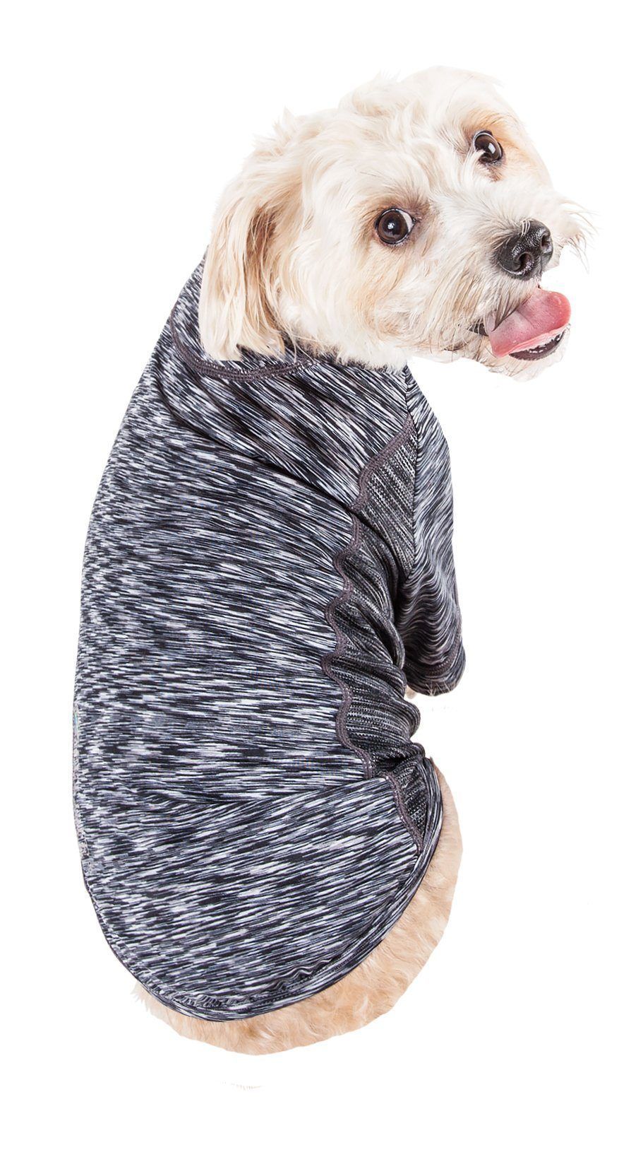 Pet Life® Active 'Warf Speed' Heathered Ultra-Stretch Yoga Fitness Dog T-Shirt