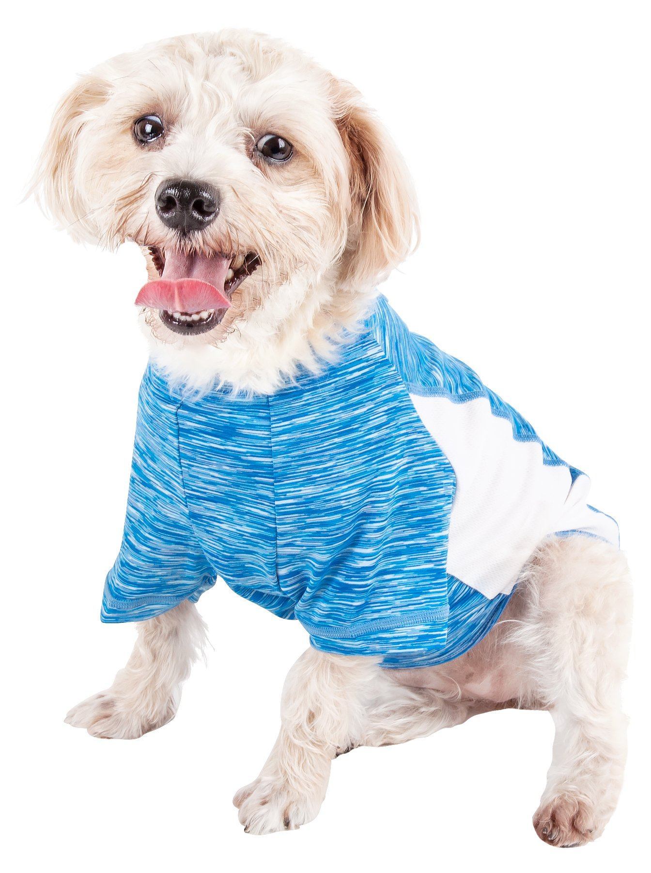 Pet Life® Active 'Warf Speed' Heathered Ultra-Stretch Yoga Fitness Dog T-Shirt