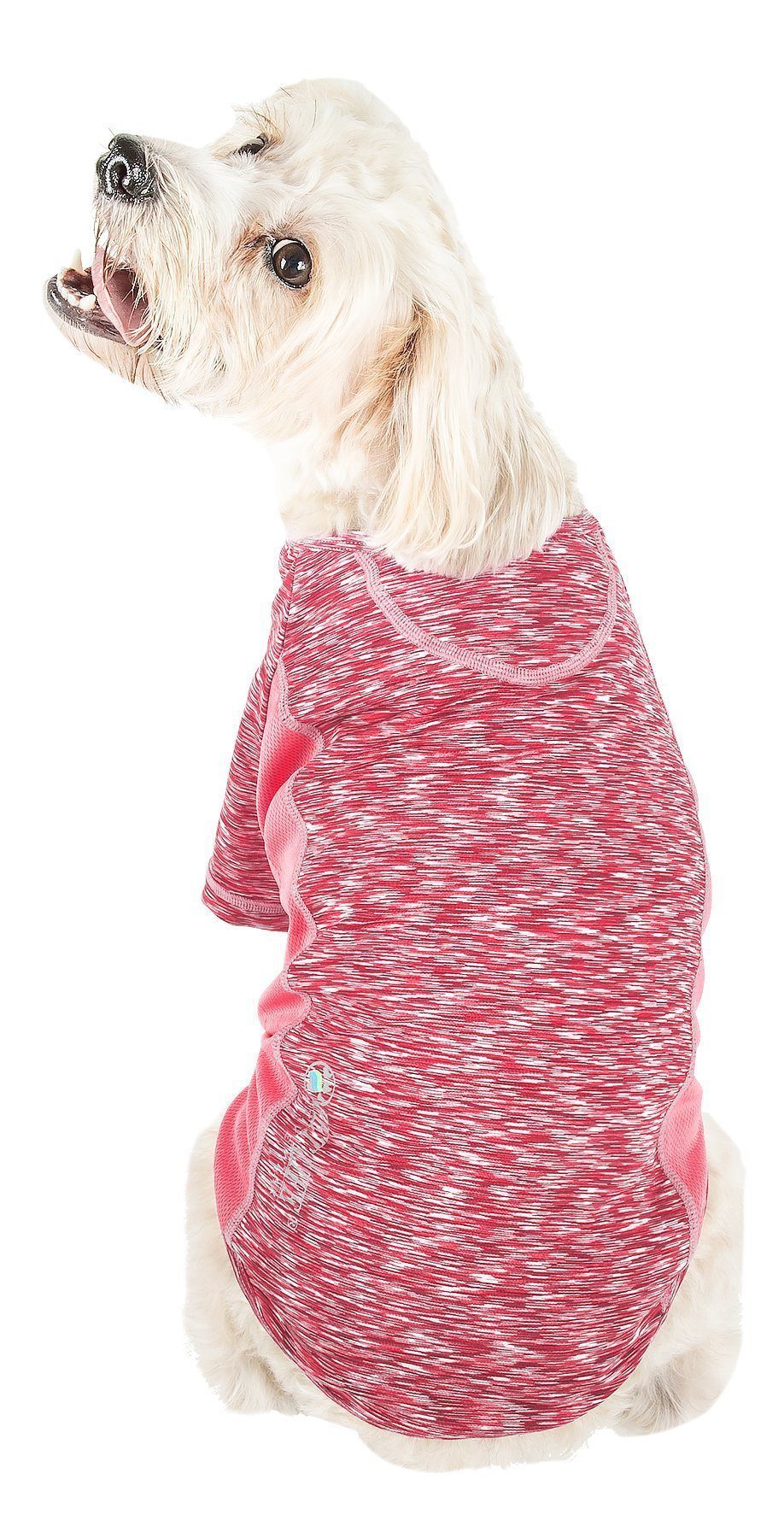 Pet Life® Active 'Warf Speed' Heathered Ultra-Stretch Yoga Fitness Dog T-Shirt