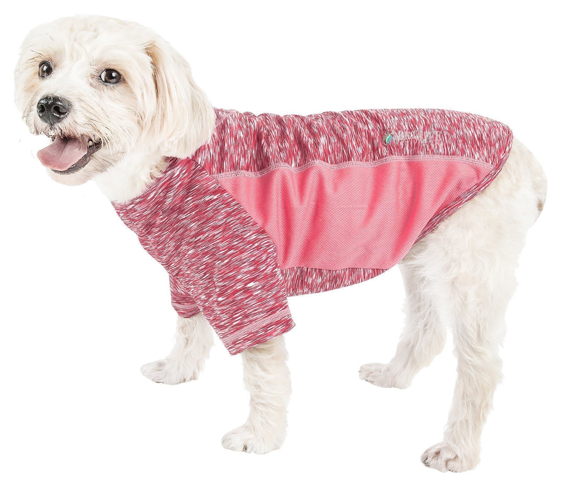 Pet Life® Active 'Warf Speed' Heathered Ultra-Stretch Yoga Fitness Dog T-Shirt