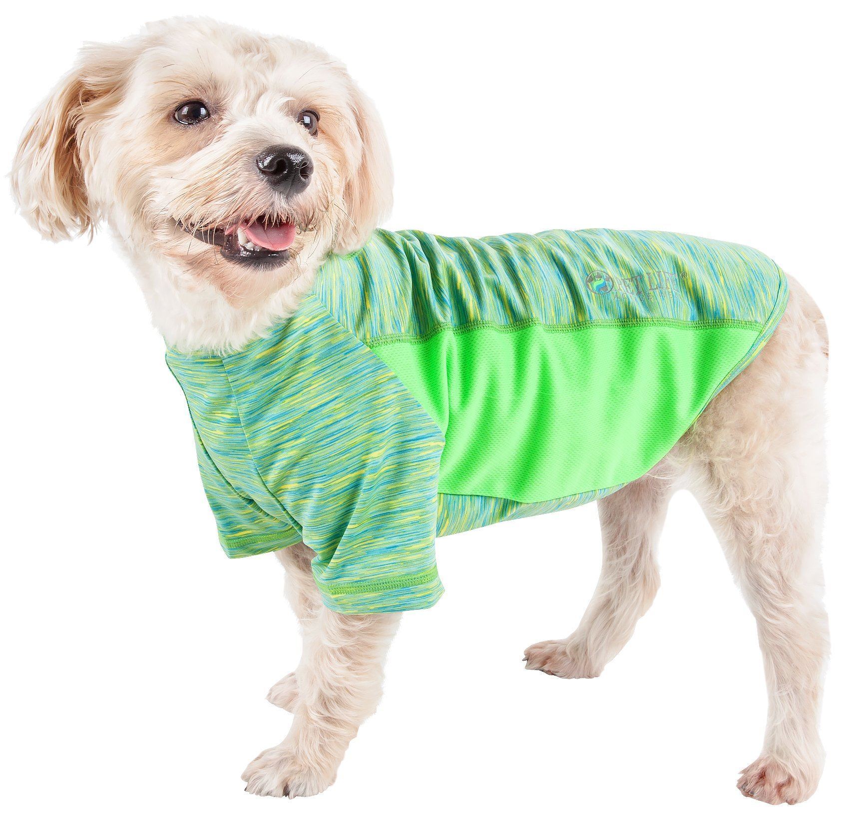 Pet Life® Active 'Warf Speed' Heathered Ultra-Stretch Yoga Fitness Dog T-Shirt