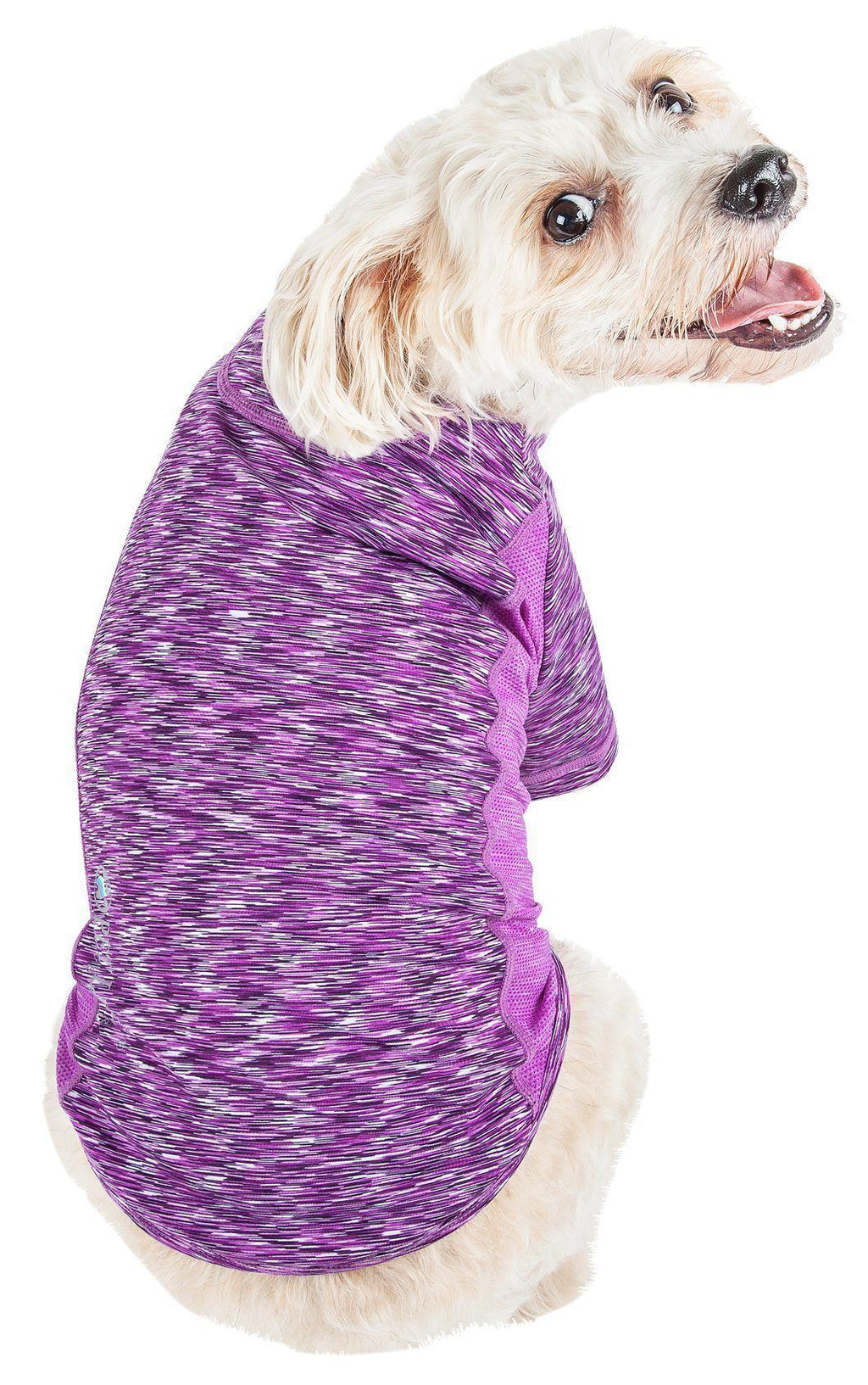Pet Life® Active 'Warf Speed' Heathered Ultra-Stretch Yoga Fitness Dog T-Shirt