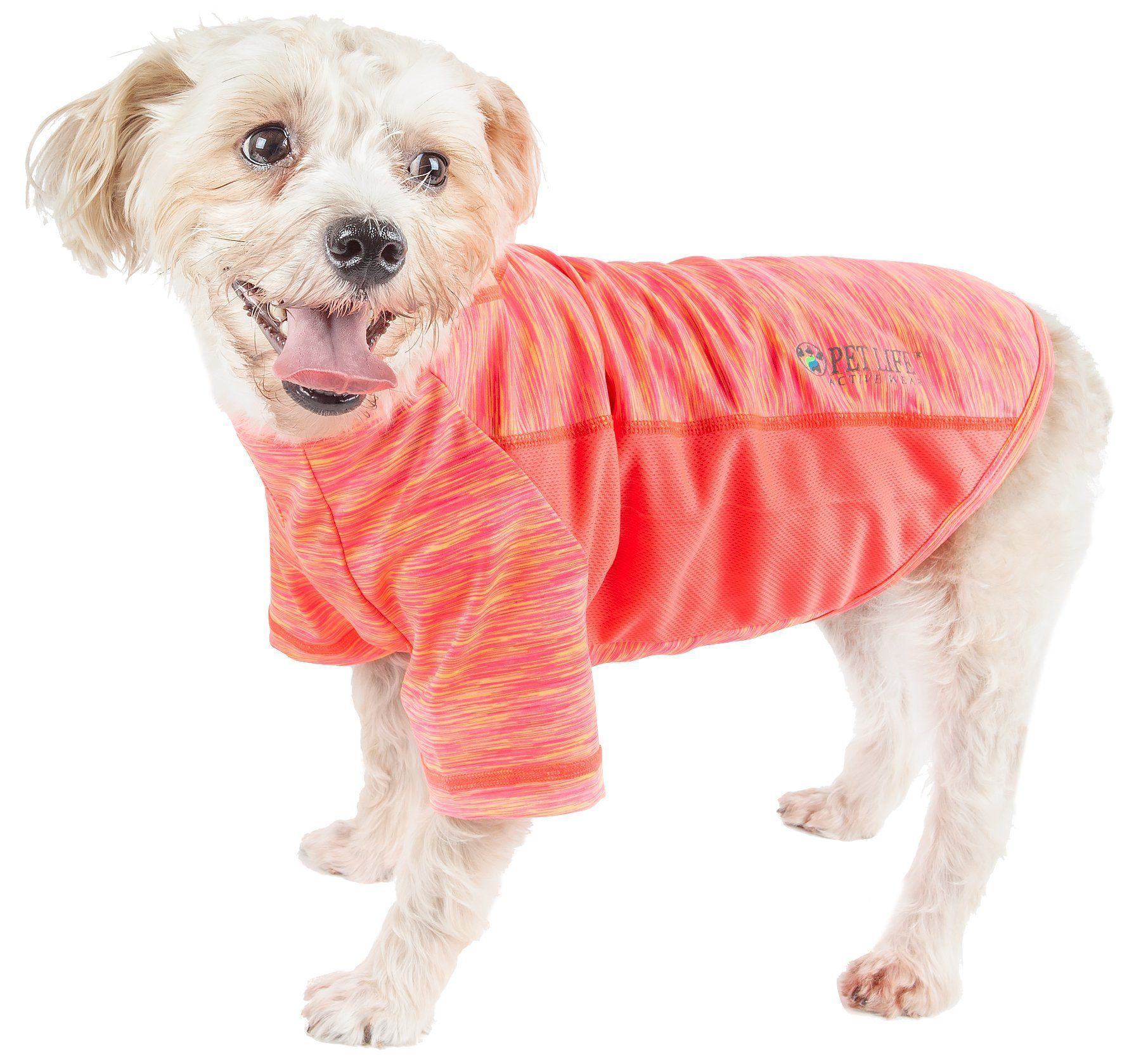 Pet Life® Active 'Warf Speed' Heathered Ultra-Stretch Yoga Fitness Dog T-Shirt