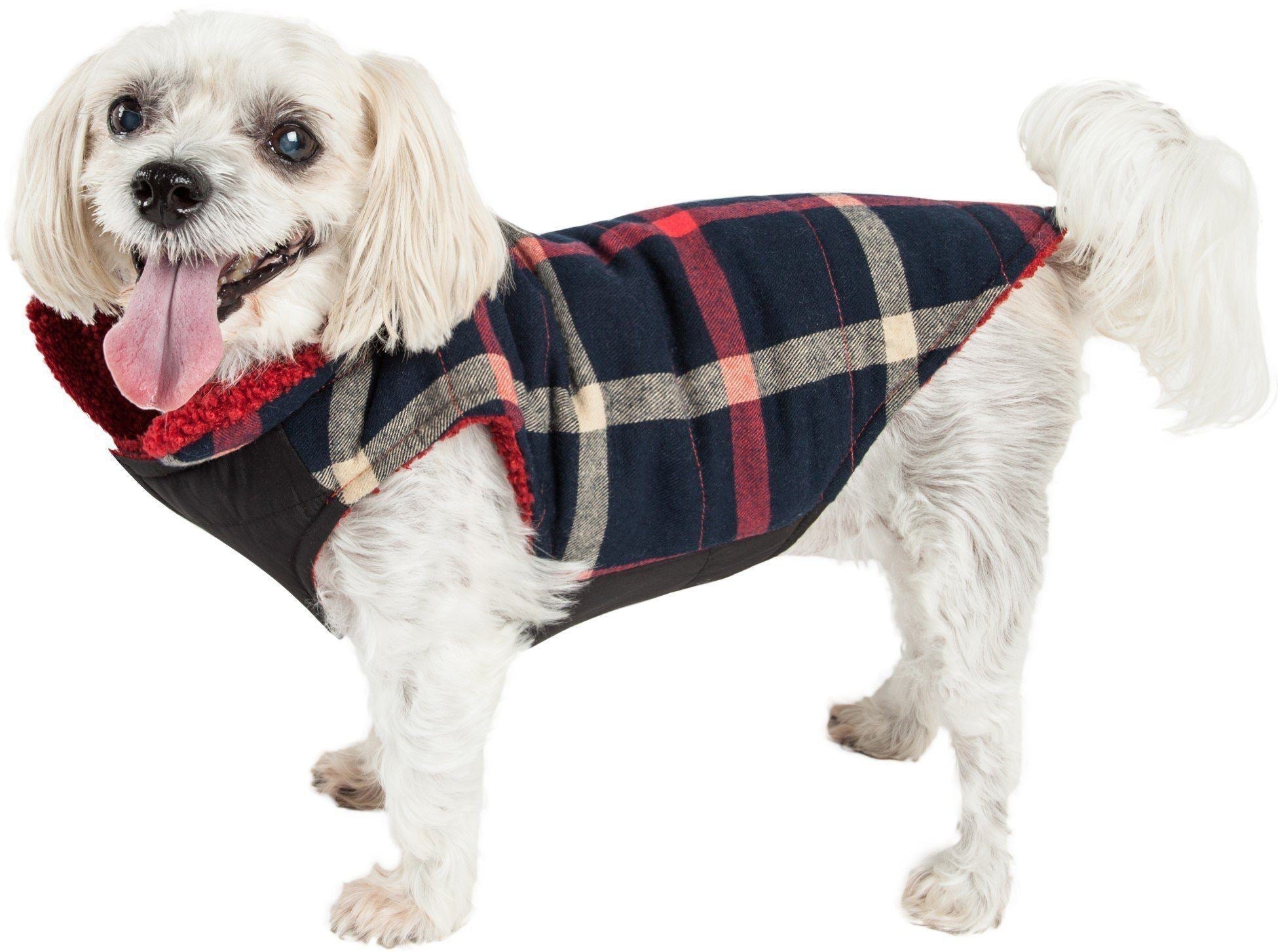 Pet Life®  'Allegiance' Classical Insulated Plaid Fashion Dog Jacket