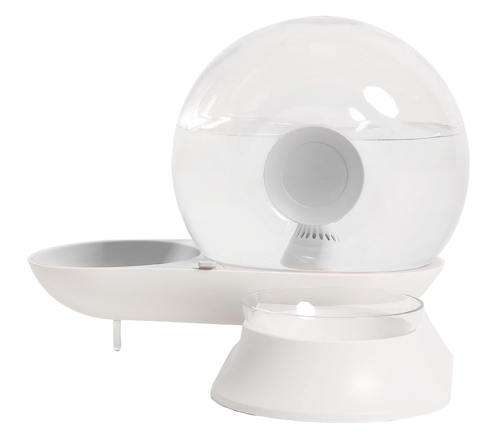 Pet Life® 'Auto-Myst' Snail Shaped 2-in-1 Automated Gravity Pet Filtered Water Dispenser and Food Bowl