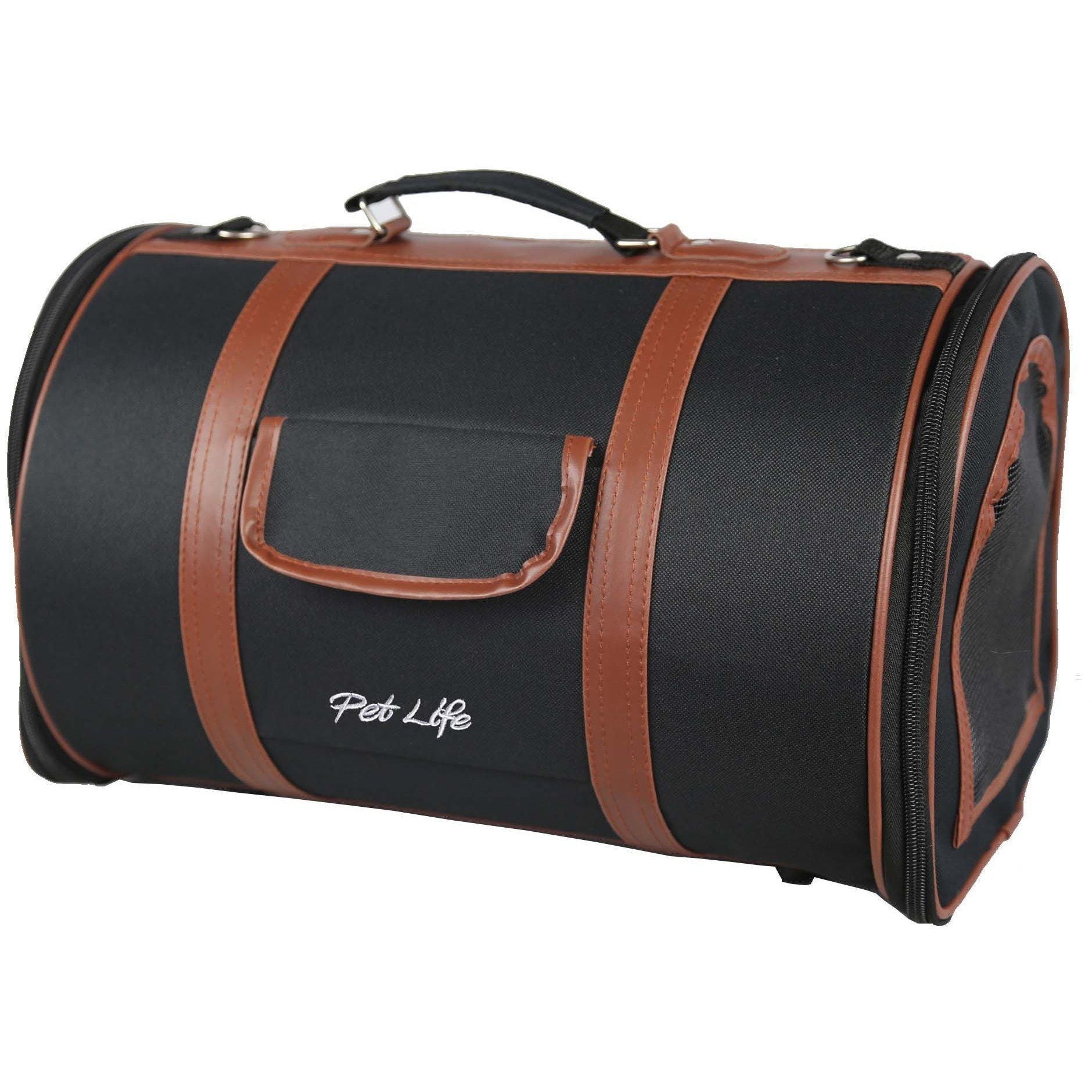 Pet Life® 'Bark Avenue' Cylindrical Airline Approved Fashion Designer Posh Pet Carrier