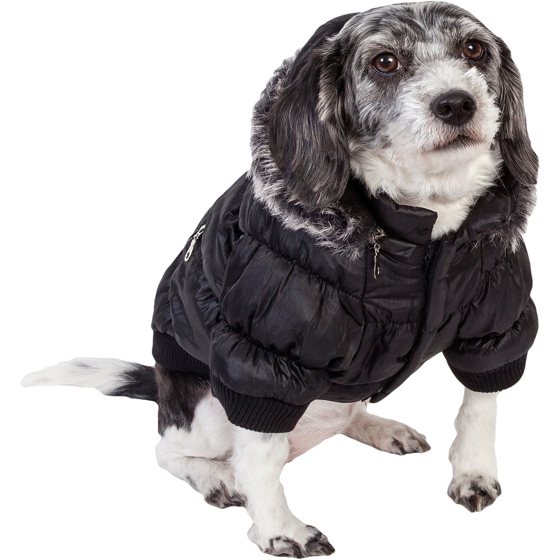 Pet Life® Classic Metallic Fashion 3M Insulated Dog Coat Parka w/ Removable Hood