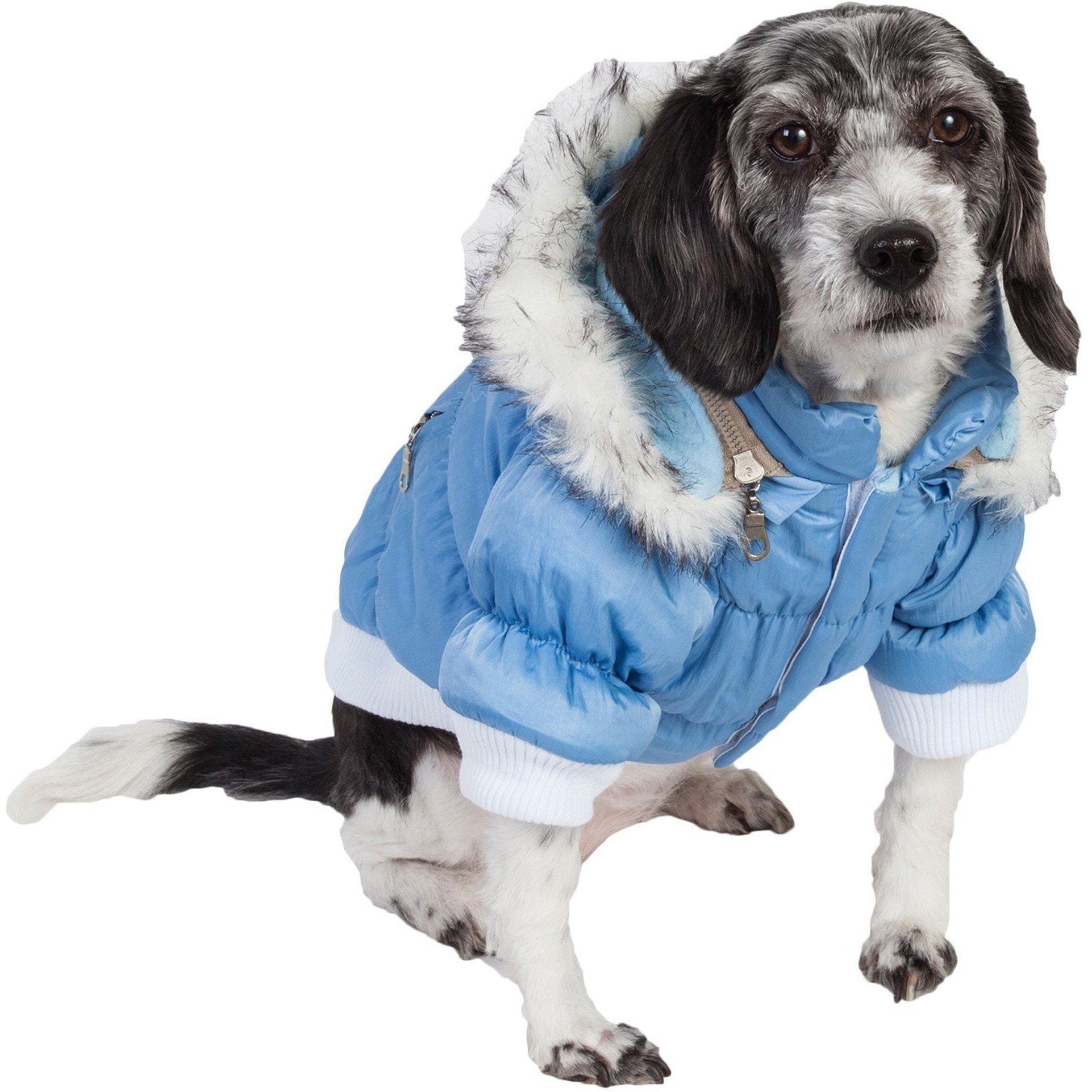 Pet Life® Classic Metallic Fashion 3M Insulated Dog Coat Parka w/ Removable Hood
