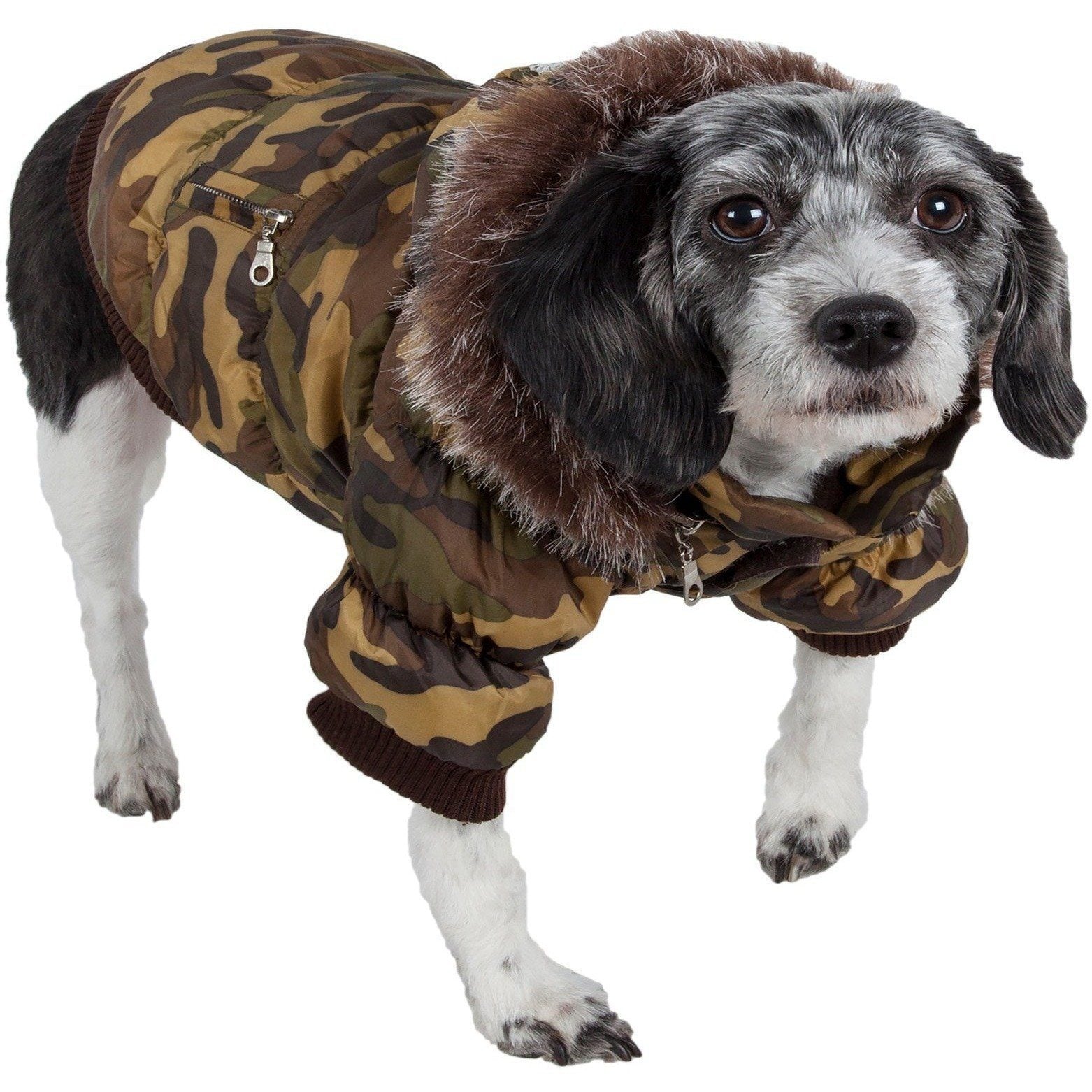 Pet Life® Classic Metallic Fashion 3M Insulated Dog Coat Parka w/ Removable Hood