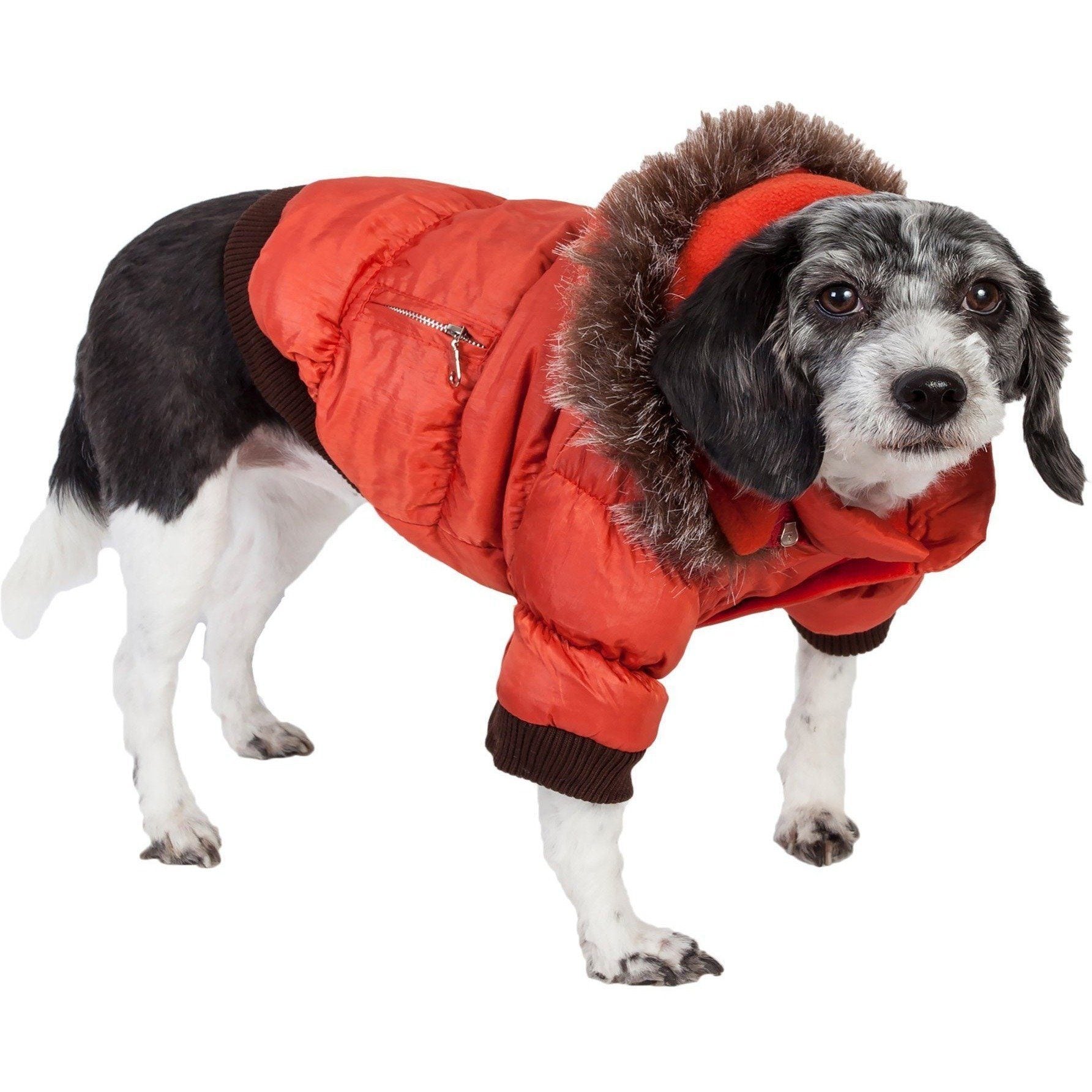 Pet Life® Classic Metallic Fashion 3M Insulated Dog Coat Parka w/ Removable Hood
