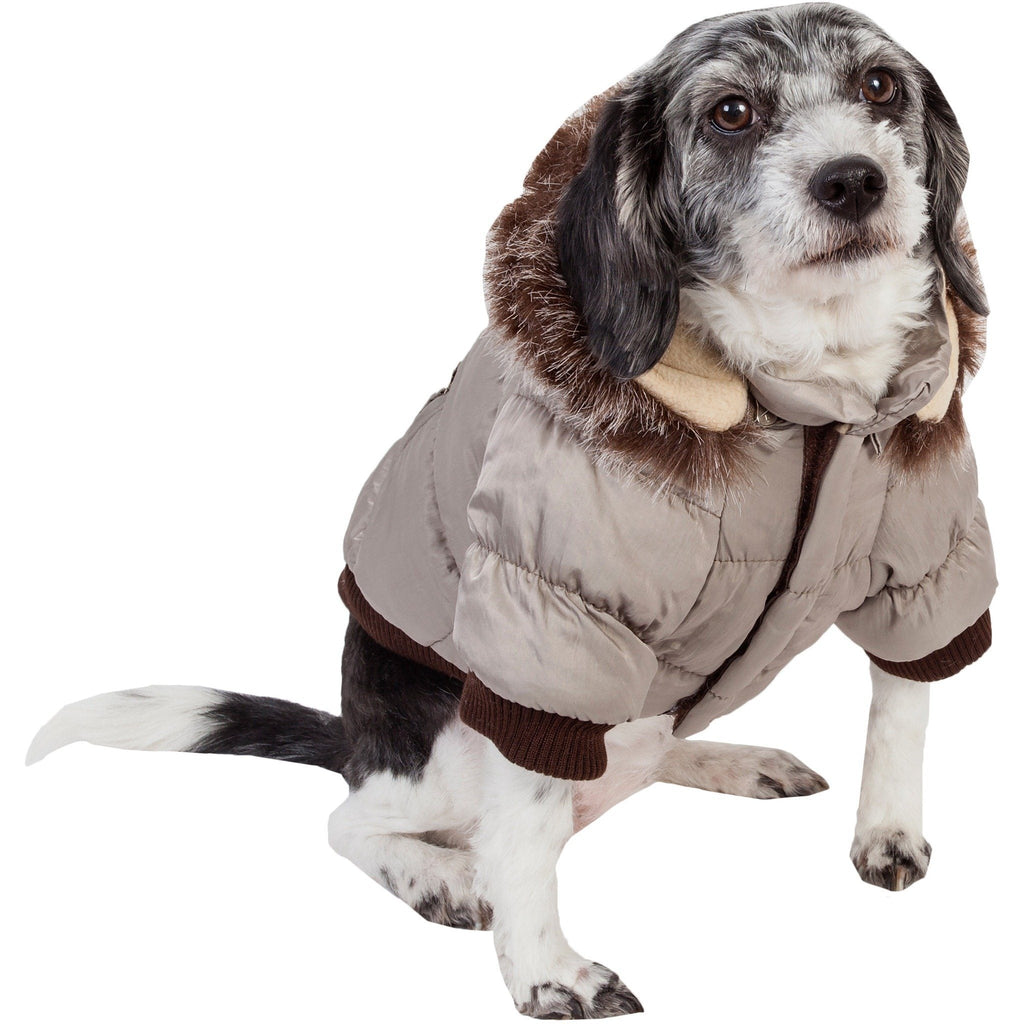 Pet Life® Classic Metallic Fashion 3M Insulated Dog Coat Parka w/ Removable Hood