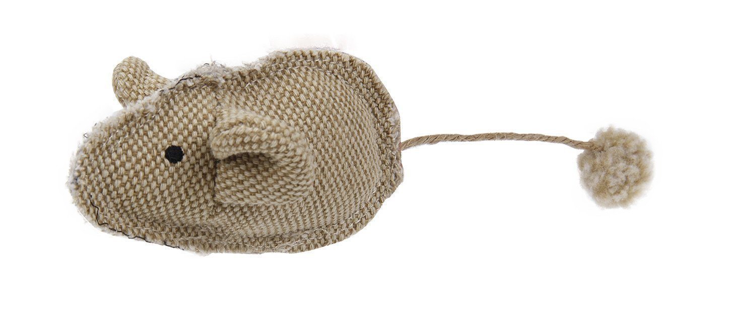 Pet Life® 'Pompom Tailed' Durable Cat and Mouse Plush Cat Toy