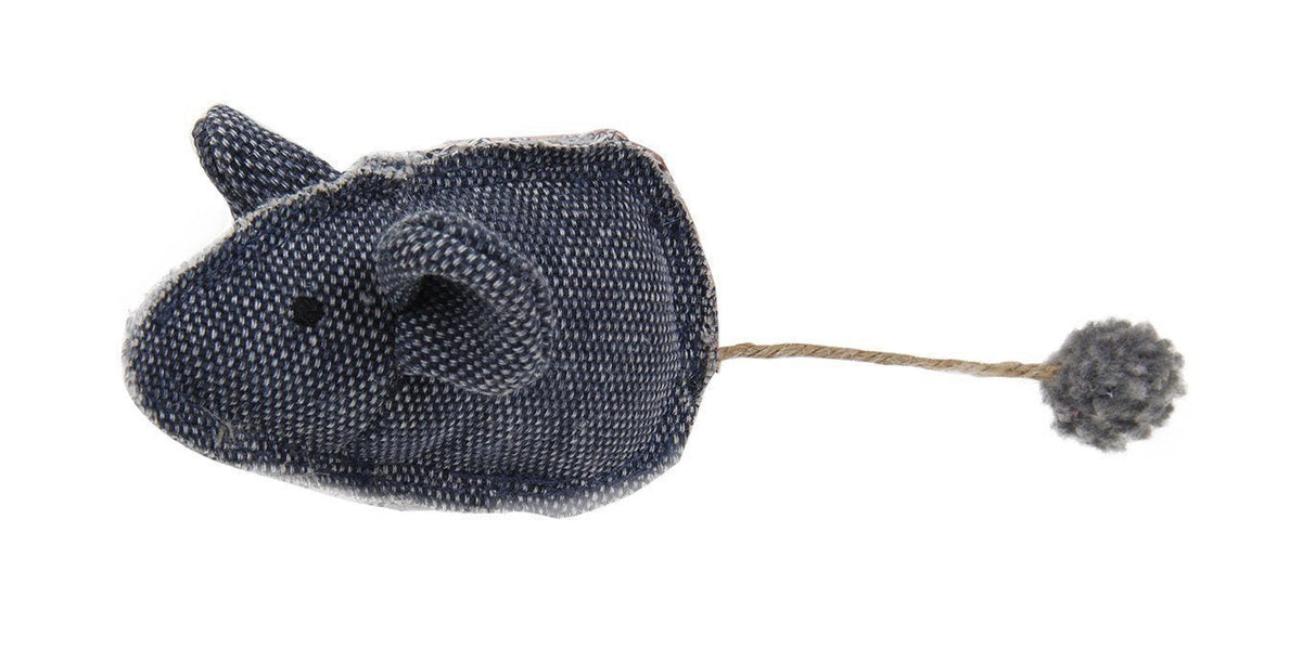 Pet Life® 'Pompom Tailed' Durable Cat and Mouse Plush Cat Toy