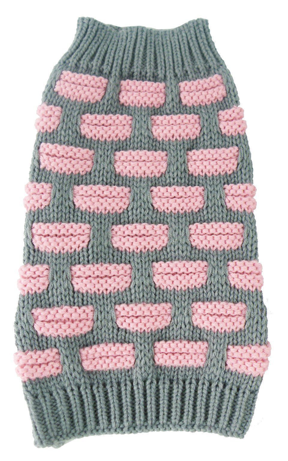 Pet Life® Fashion Weaved Heavy Knit Designer Ribbed Turtle Neck Dog Sweater