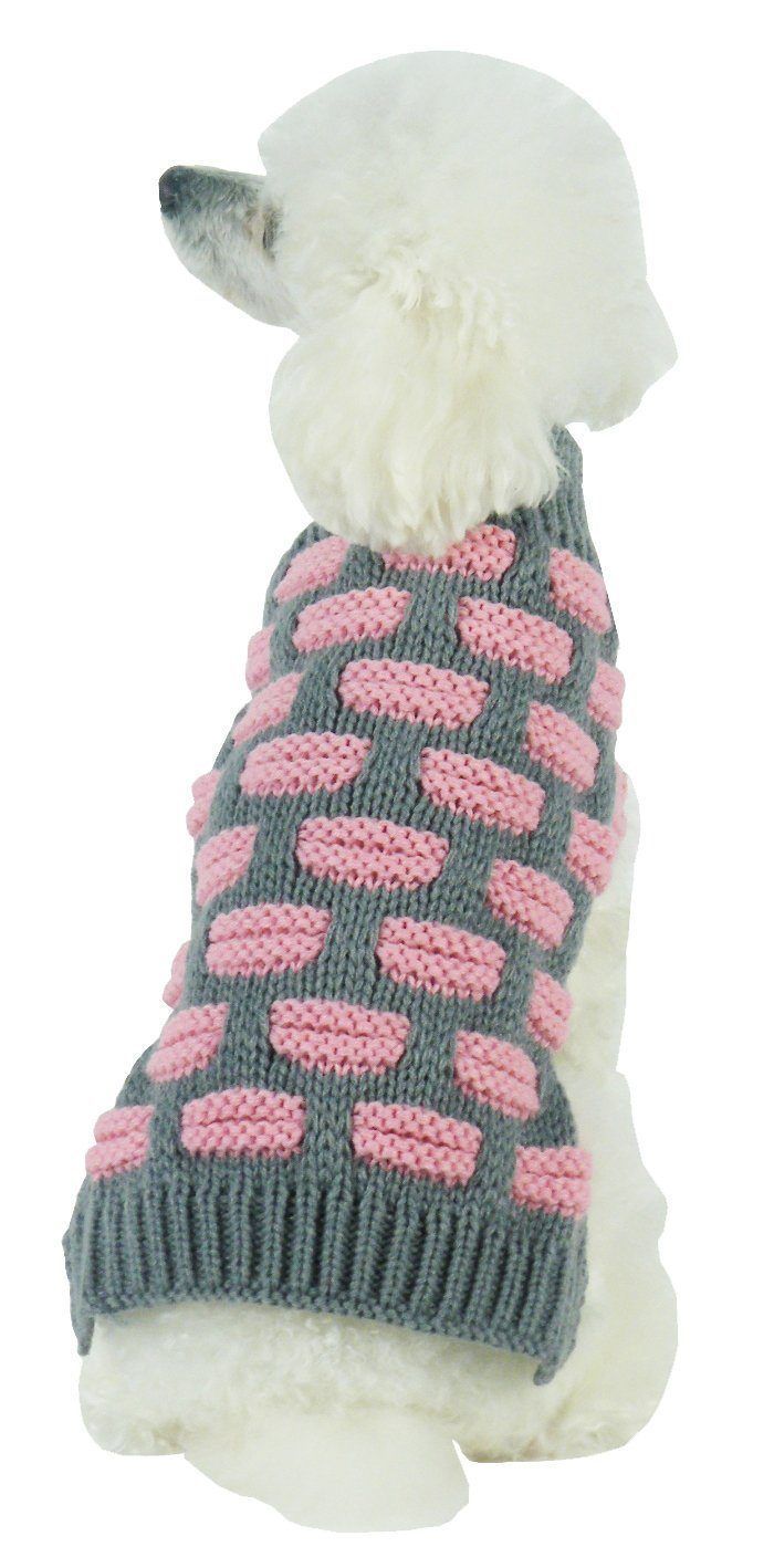 Pet Life® Fashion Weaved Heavy Knit Designer Ribbed Turtle Neck Dog Sweater