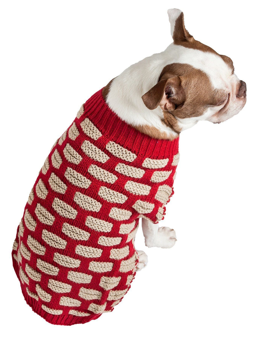 Pet Life® Fashion Weaved Heavy Knit Designer Ribbed Turtle Neck Dog Sweater
