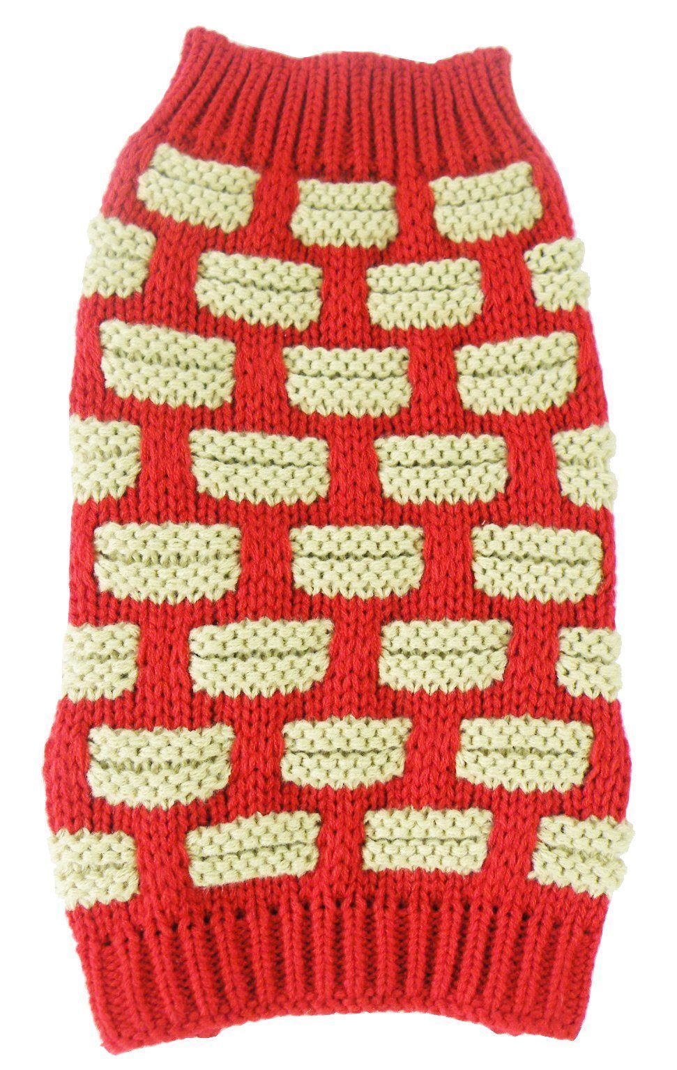 Pet Life® Fashion Weaved Heavy Knit Designer Ribbed Turtle Neck Dog Sweater