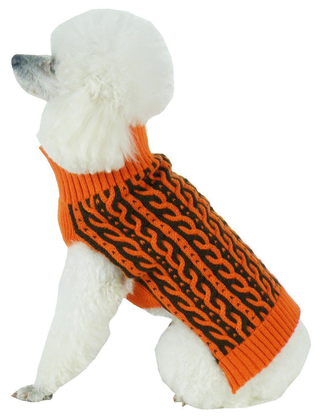 Pet Life® 'Harmonious' Dual Color Weaved Heavy Cable Knitted Sweater