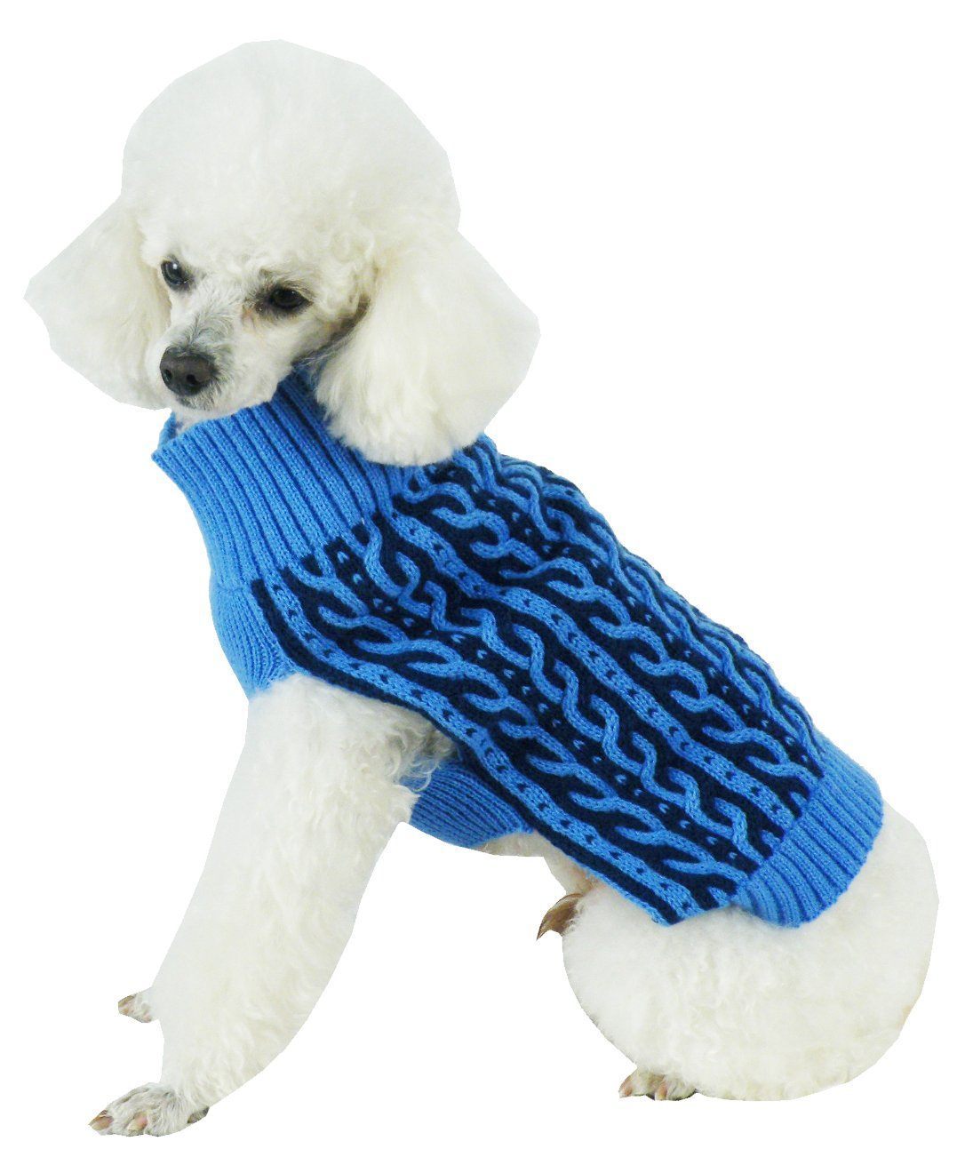 Pet Life® 'Harmonious' Dual Color Weaved Heavy Cable Knitted Sweater