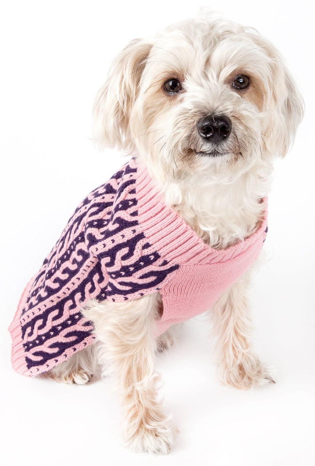 Pet Life® 'Harmonious' Dual Color Weaved Heavy Cable Knitted Sweater