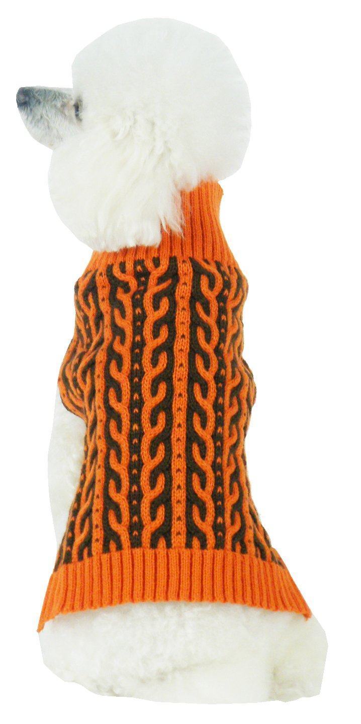 Pet Life® 'Harmonious' Dual Color Weaved Heavy Cable Knitted Sweater
