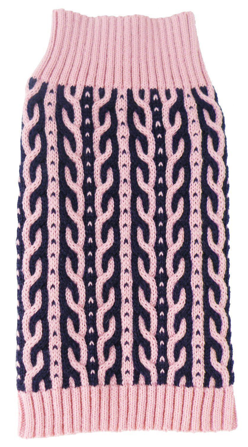 Pet Life® 'Harmonious' Dual Color Weaved Heavy Cable Knitted Sweater