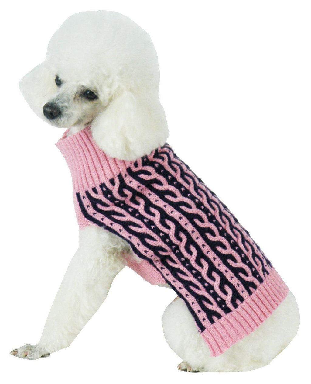 Pet Life® 'Harmonious' Dual Color Weaved Heavy Cable Knitted Sweater