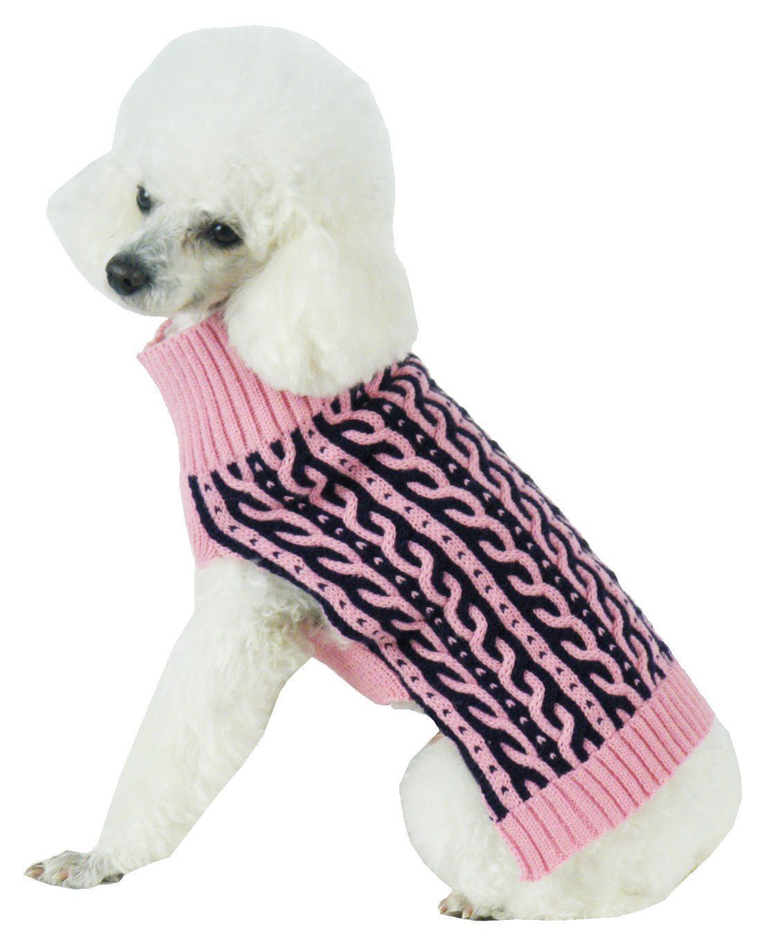 Pet Life® 'Harmonious' Dual Color Weaved Heavy Cable Knitted Sweater
