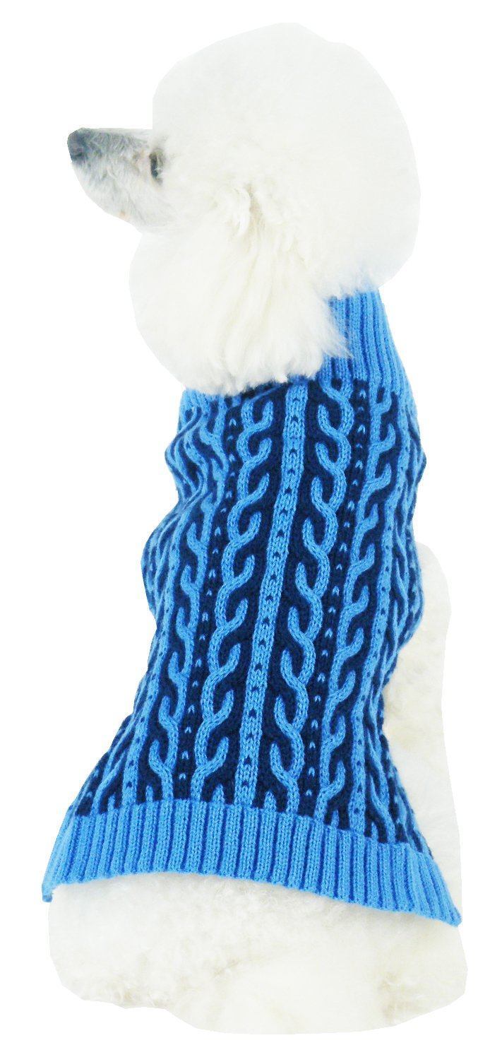 Pet Life® 'Harmonious' Dual Color Weaved Heavy Cable Knitted Sweater