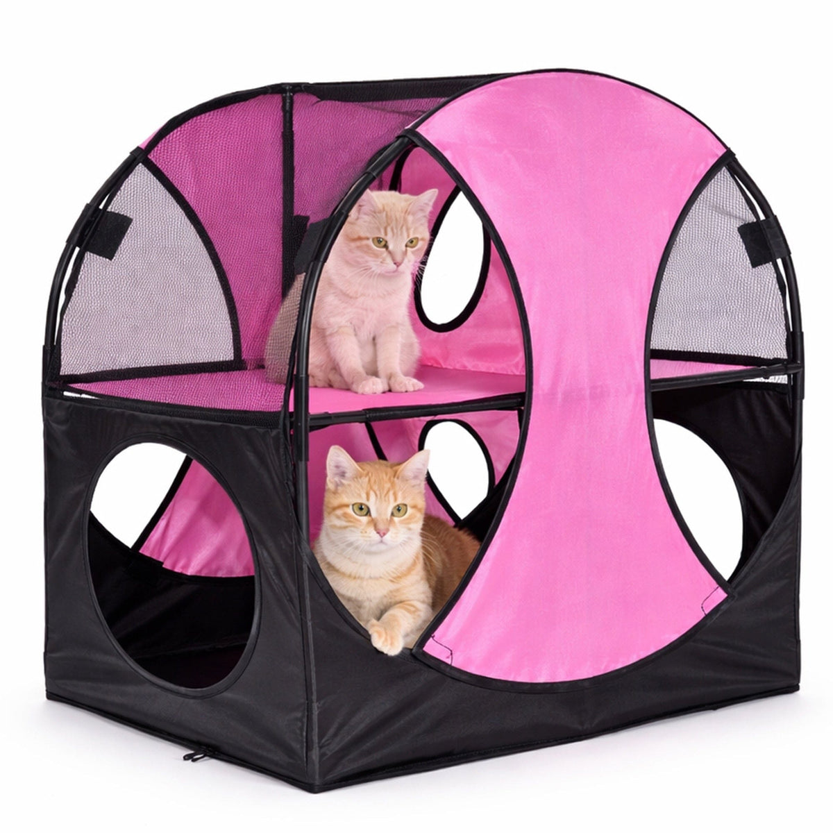Pet Life® 'Kitty-Play' Collapsible Travel Interactive Kitty Cat Tree Maze House Lounger Tunnel Lounge