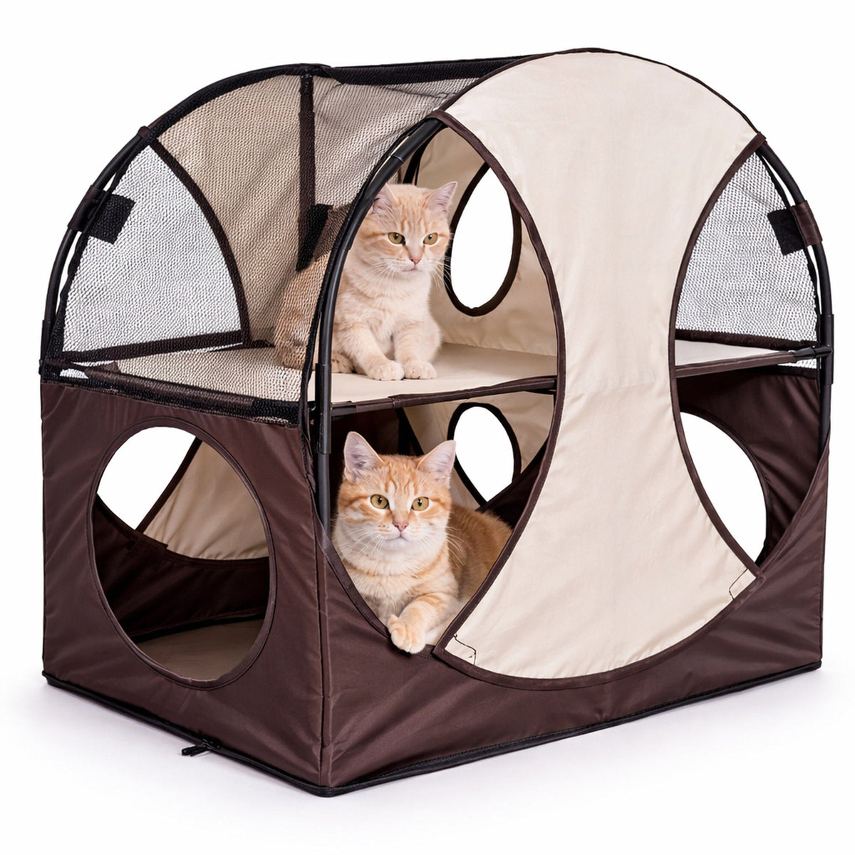 Pet Life® 'Kitty-Play' Collapsible Travel Interactive Kitty Cat Tree Maze House Lounger Tunnel Lounge