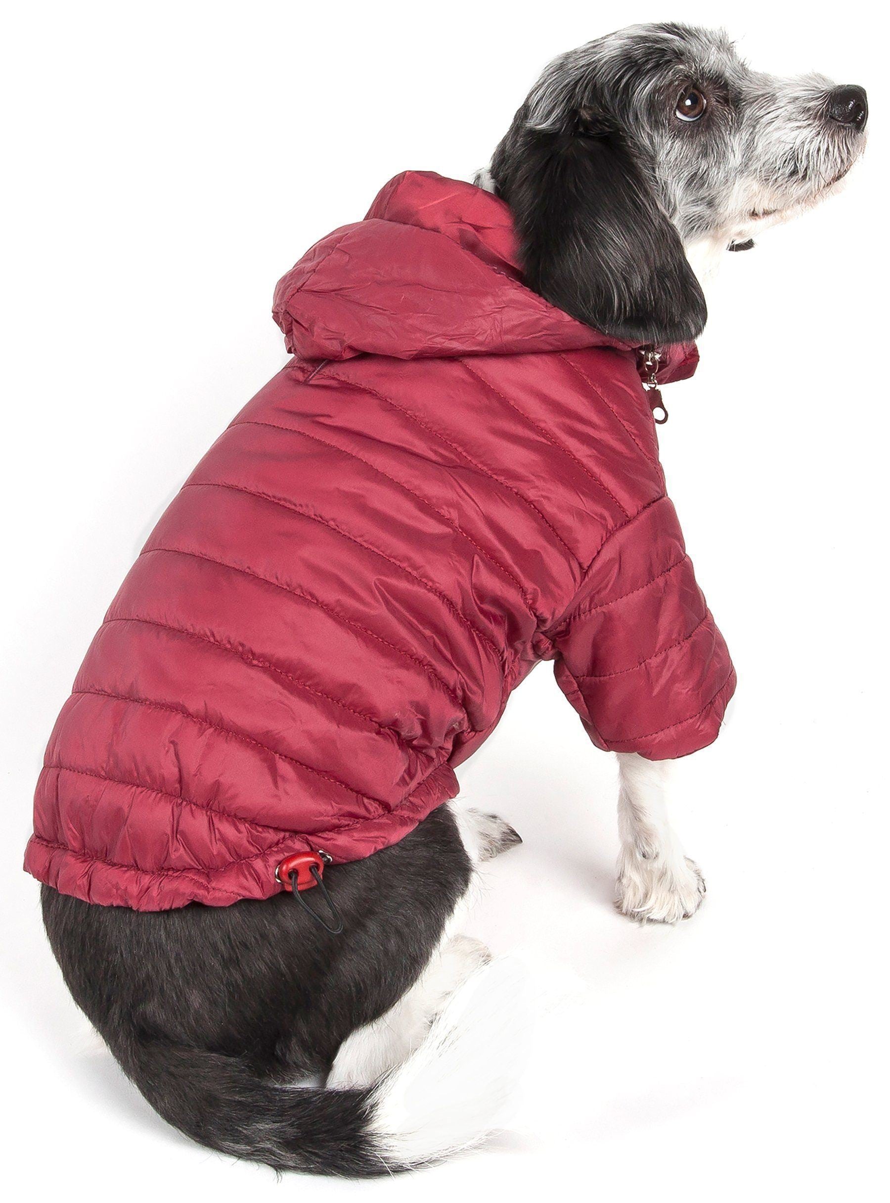Pet Life® Lightweight Adjustable and Collapsible 'Sporty Avalanche' Dog Coat w/ Pop-out Zippered Hood