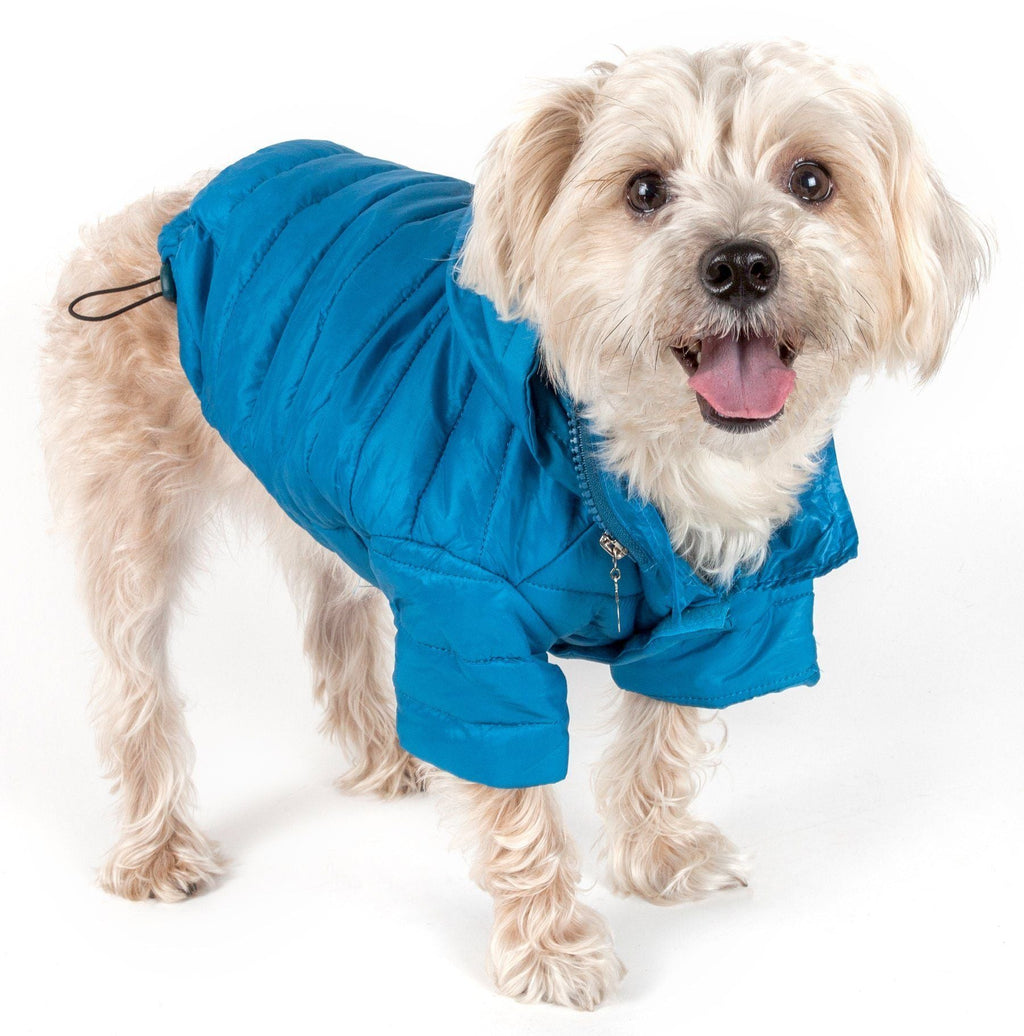 Pet Life® Lightweight Adjustable and Collapsible 'Sporty Avalanche' Dog Coat w/ Pop-out Zippered Hood