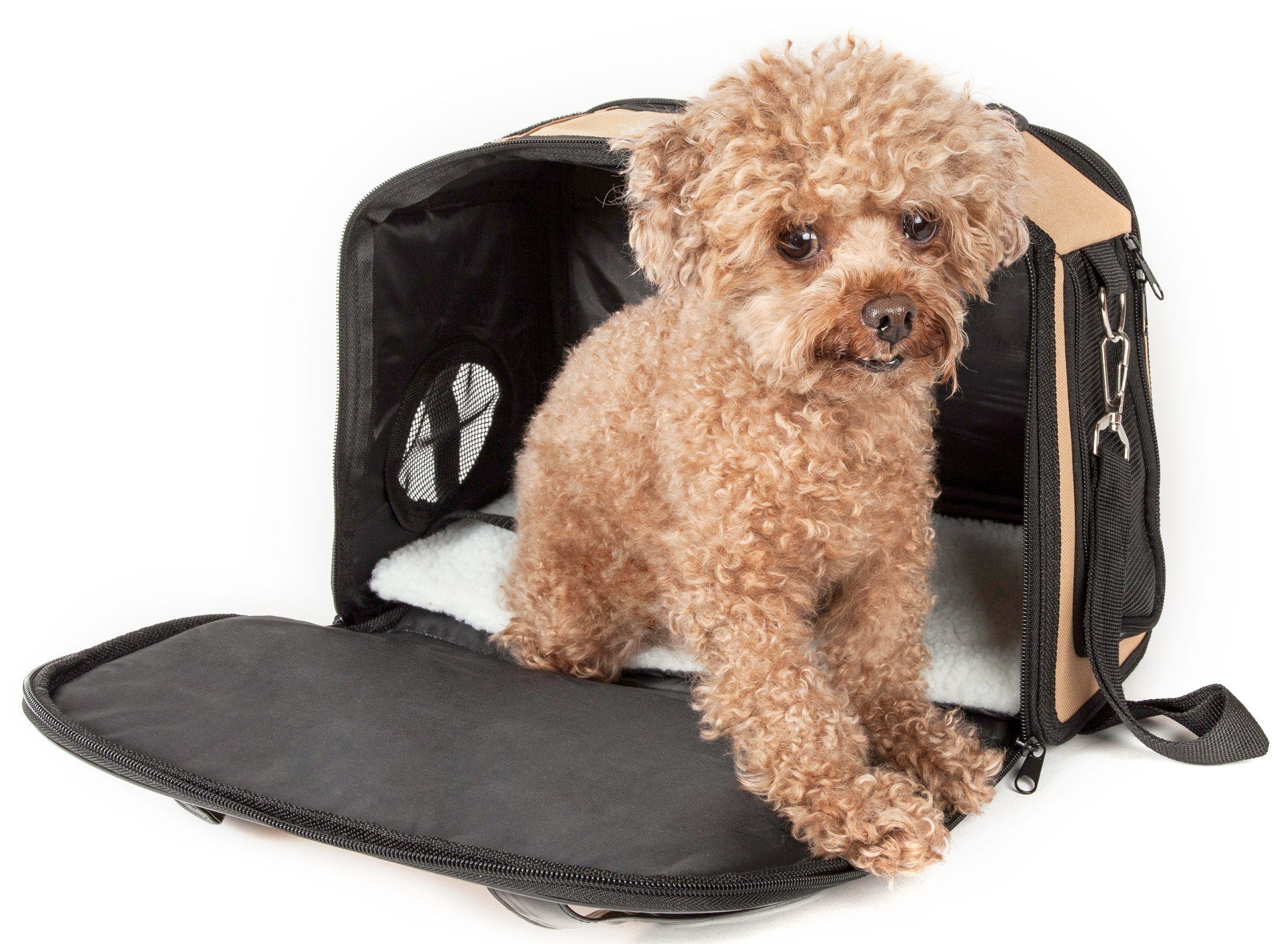 Pet Life® Mystique Airline Approved Fashion Designer Travel Pet Dog Carrier w/ Pouch