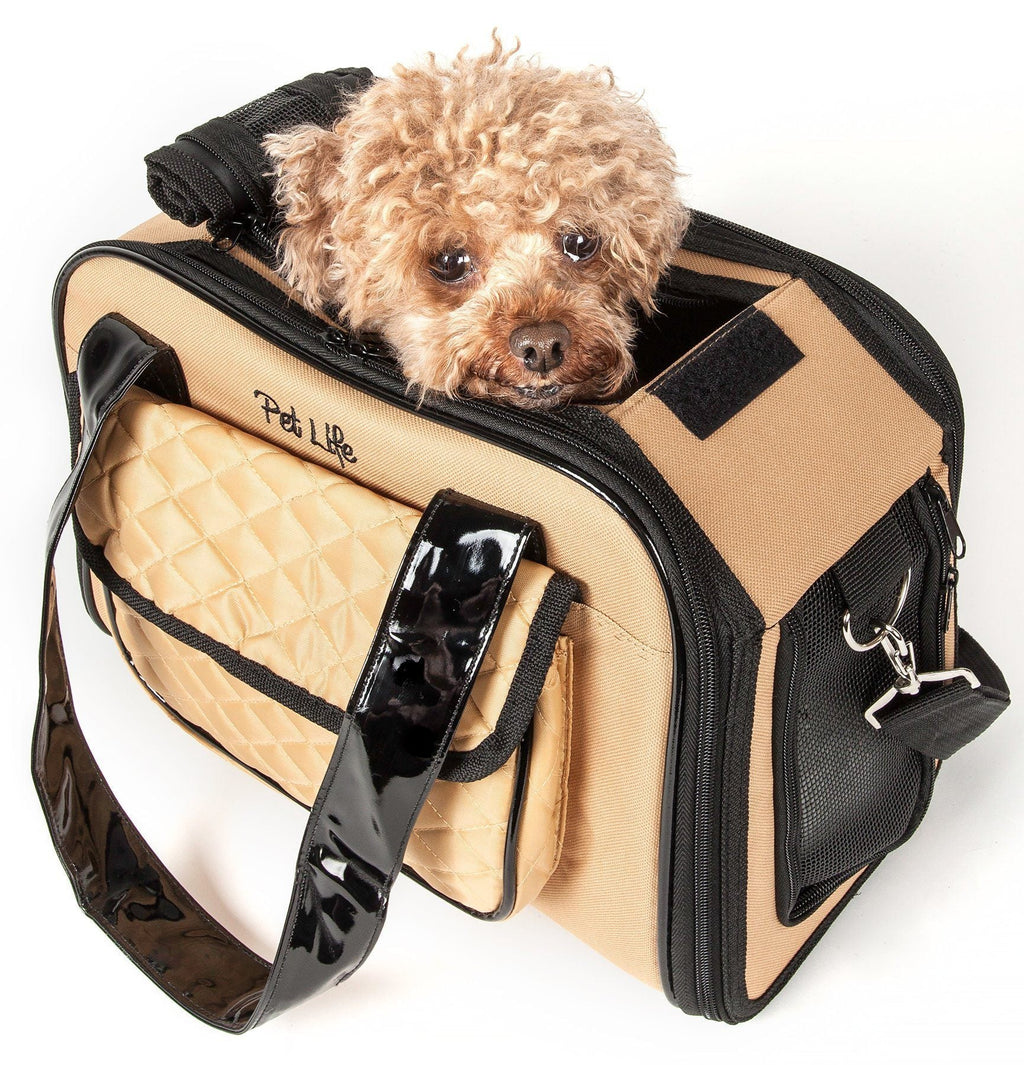 Pet Life® Mystique Airline Approved Fashion Designer Travel Pet Dog Carrier w/ Pouch