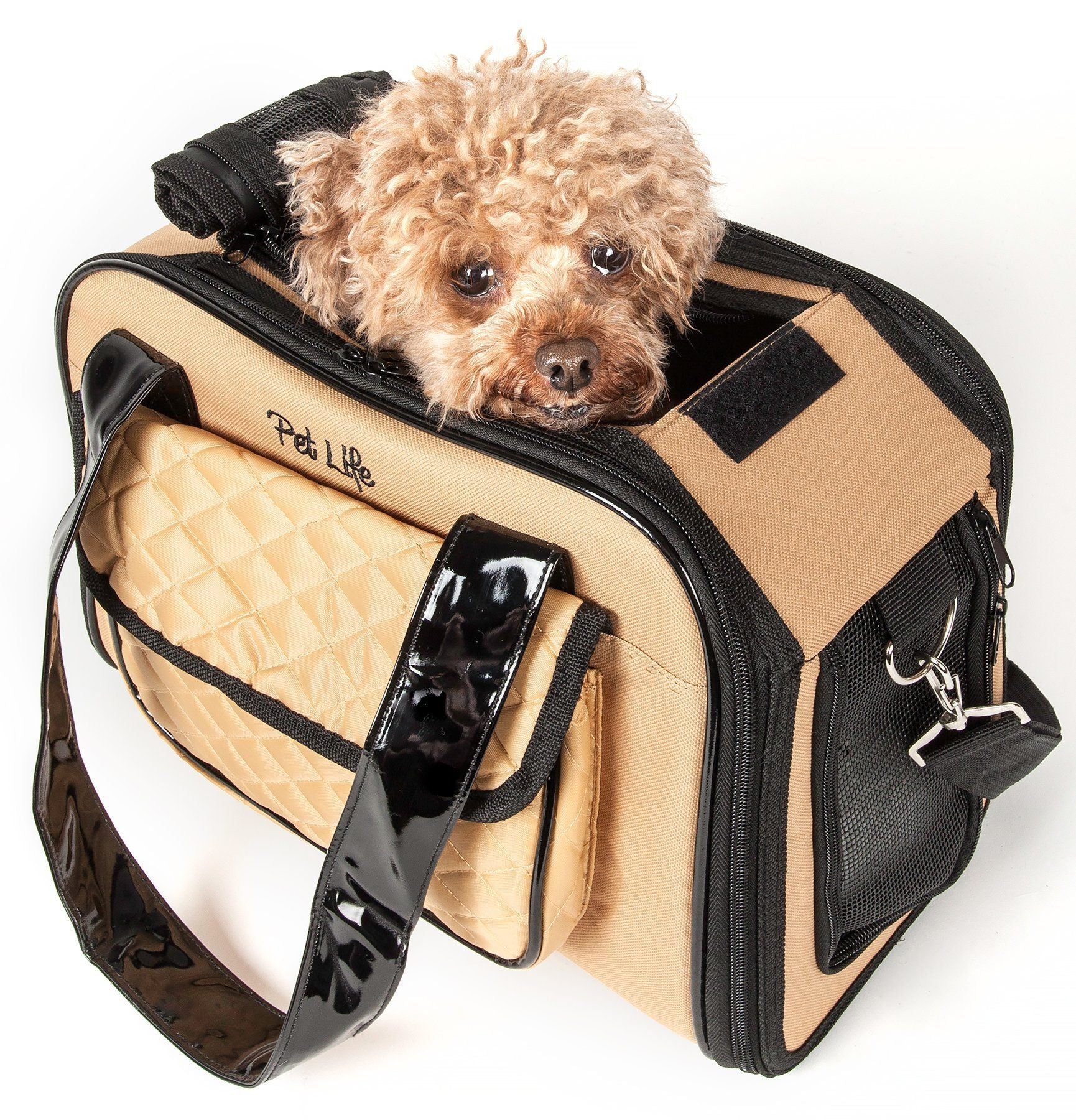 Pet Life® Mystique Airline Approved Fashion Designer Travel Pet Dog Carrier w/ Pouch