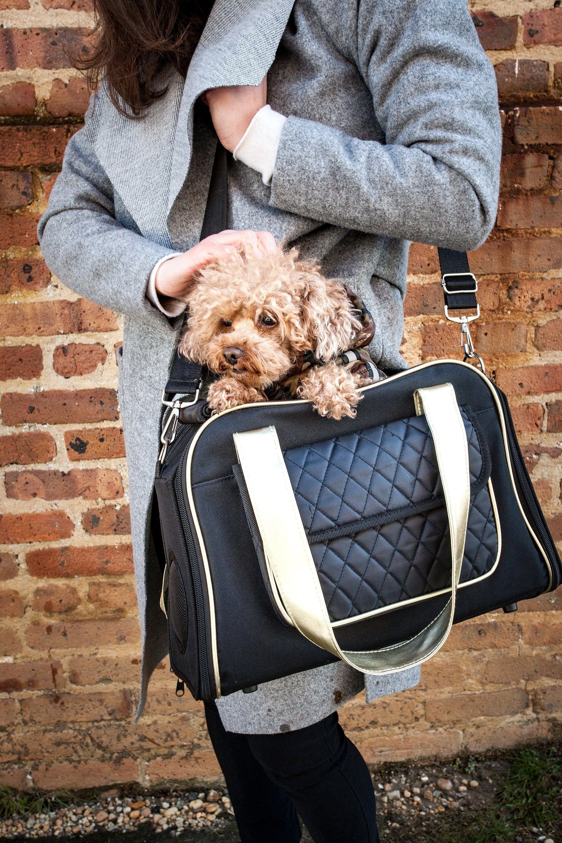 Pet Life® Mystique Airline Approved Fashion Designer Travel Pet Dog Carrier w/ Pouch