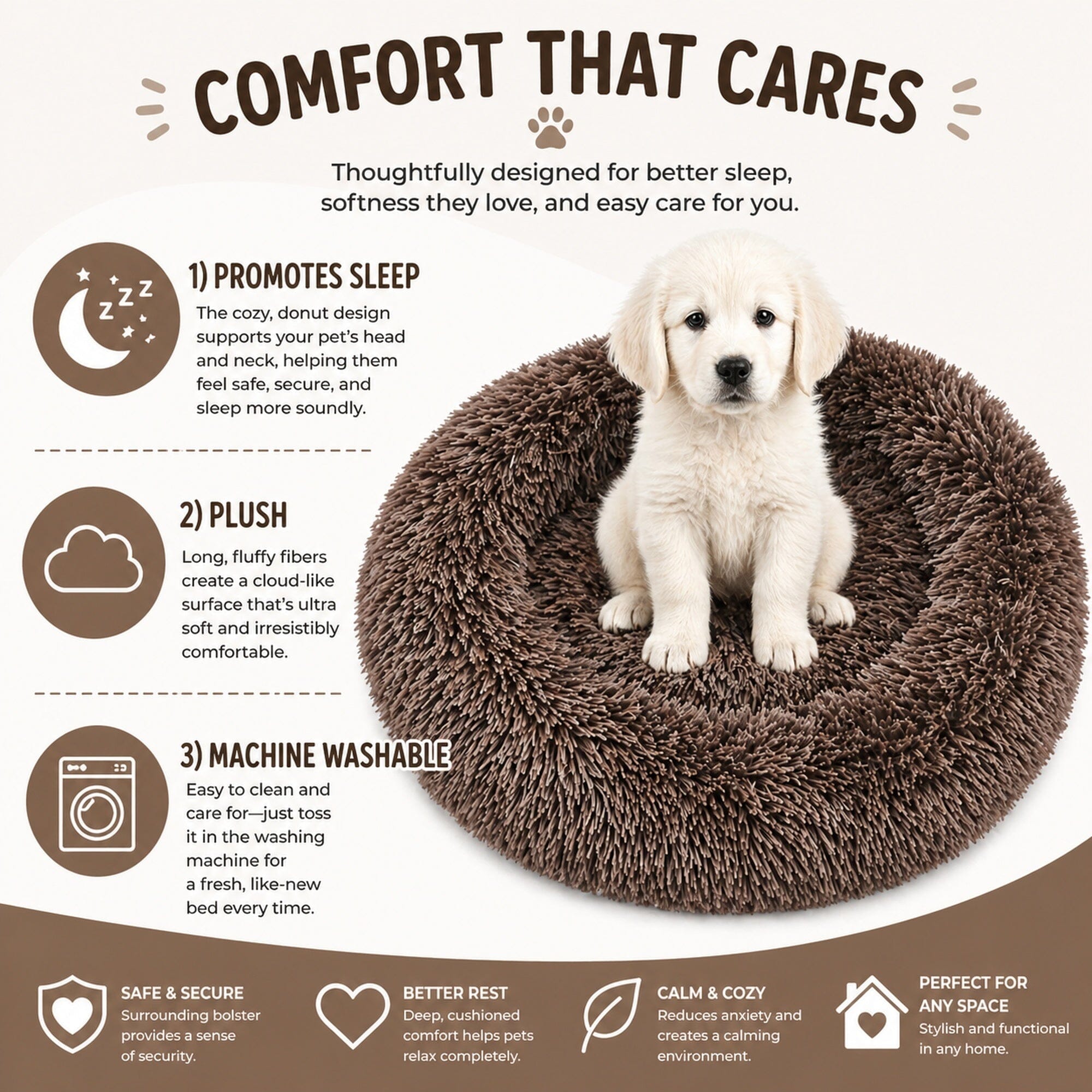 Pet Life® 'Nestler' High-Grade Plush and Soft Rounded Pet Bed