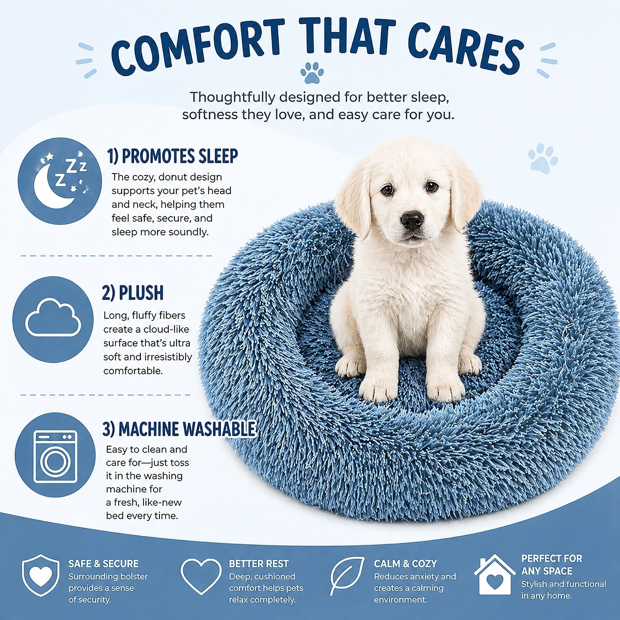 Pet Life® 'Nestler' High-Grade Plush and Soft Rounded Pet Bed