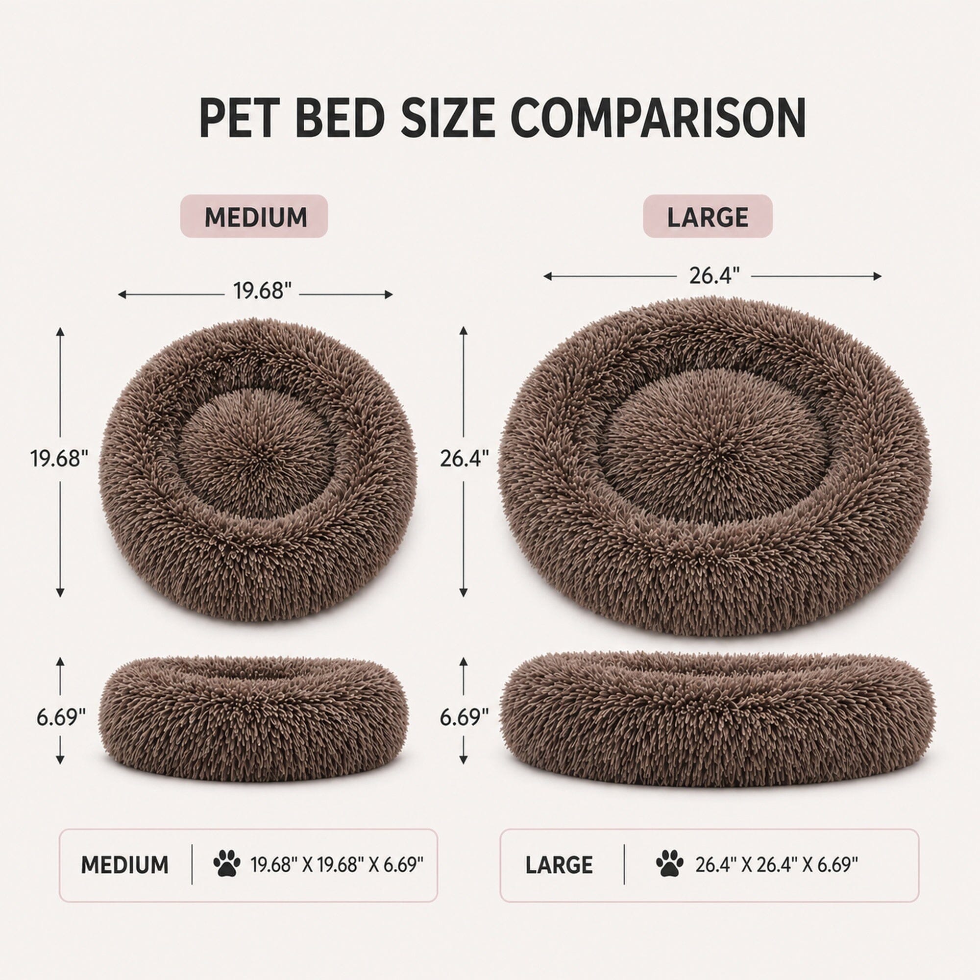 Pet Life® 'Nestler' High-Grade Plush and Soft Rounded Pet Bed