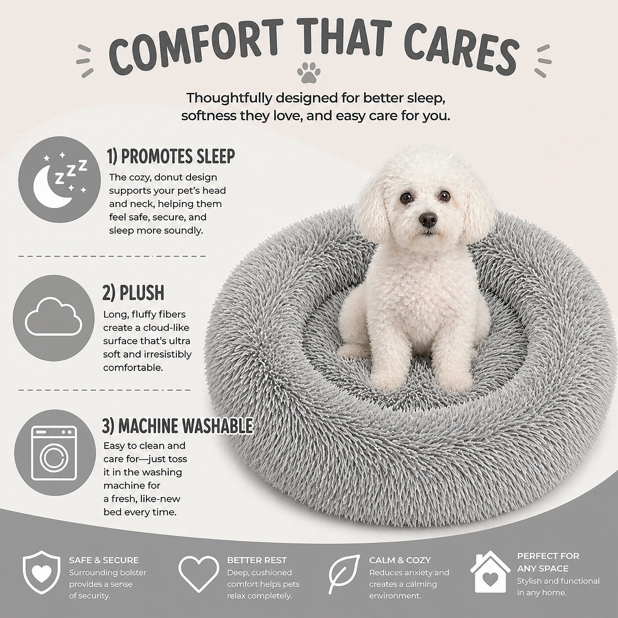 Pet Life® 'Nestler' High-Grade Plush and Soft Rounded Pet Bed