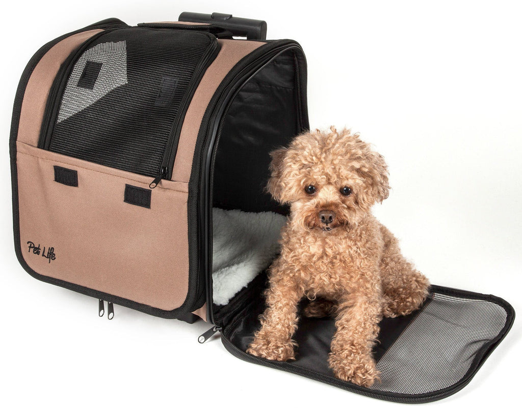 Pet Life® 'Pawdon Me '  Wheeled Airline Approved Travel Collapsible Pet Dog Carrier