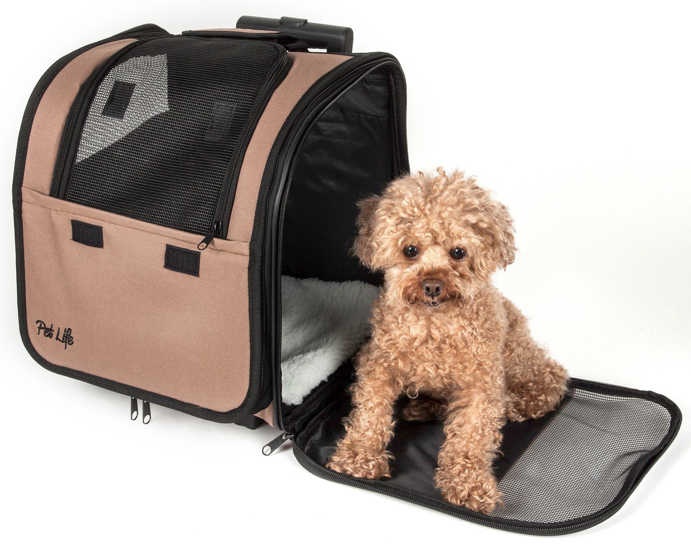Pet Life® 'Pawdon Me '  Wheeled Airline Approved Travel Collapsible Pet Dog Carrier