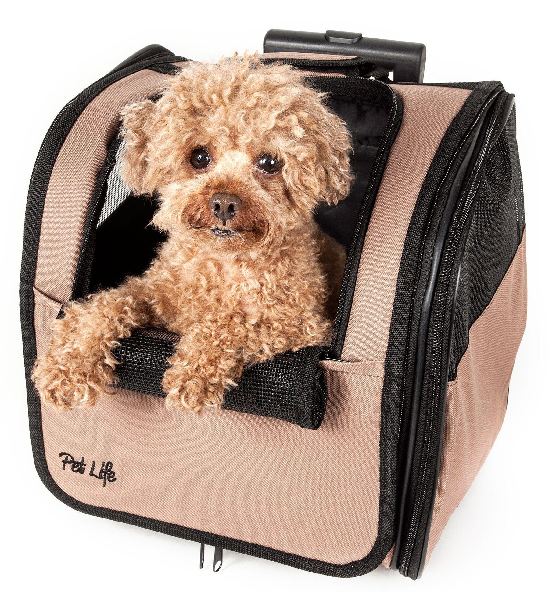Pet Life® 'Pawdon Me '  Wheeled Airline Approved Travel Collapsible Pet Dog Carrier