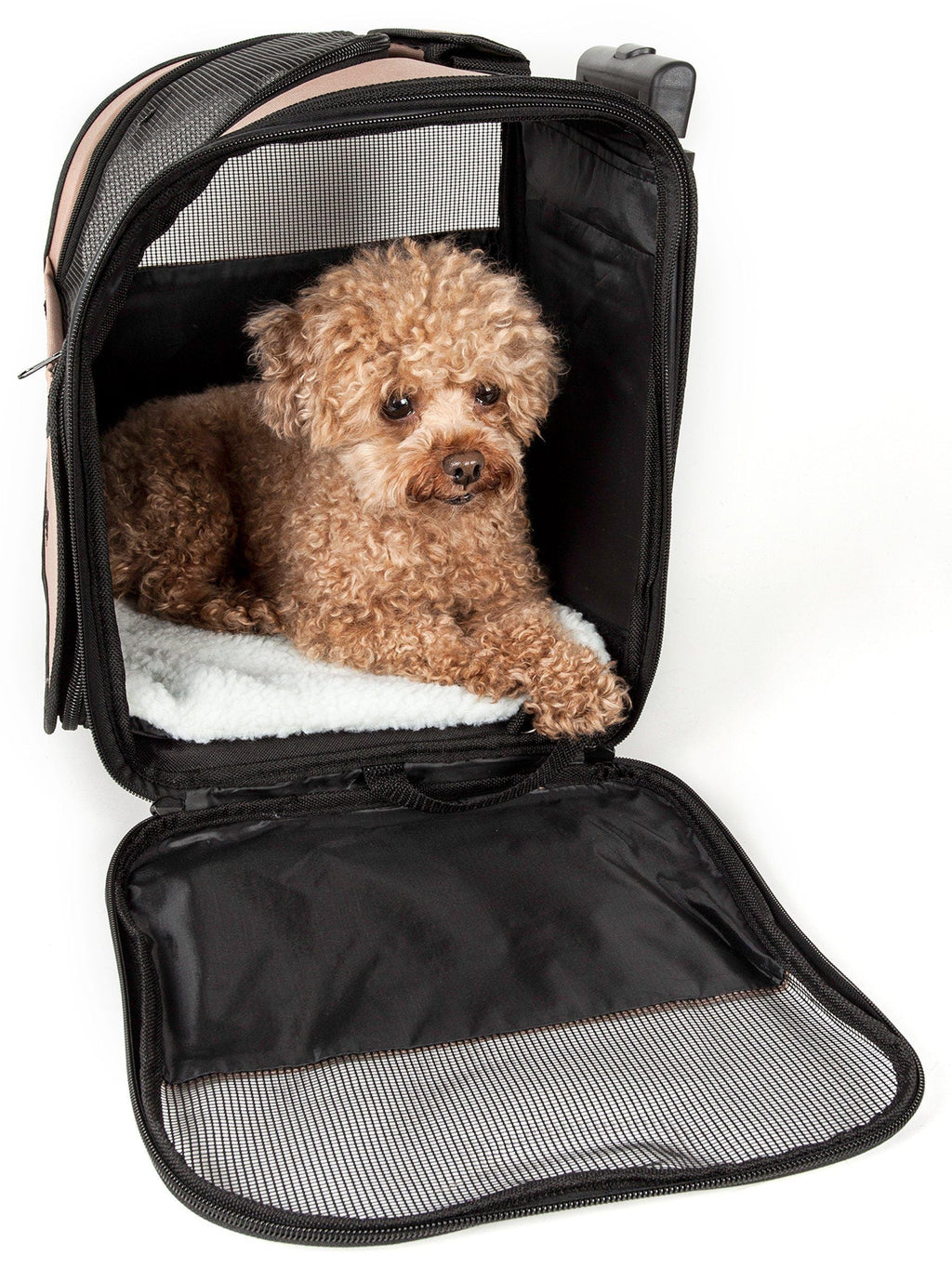 Pet Life® 'Pawdon Me '  Wheeled Airline Approved Travel Collapsible Pet Dog Carrier