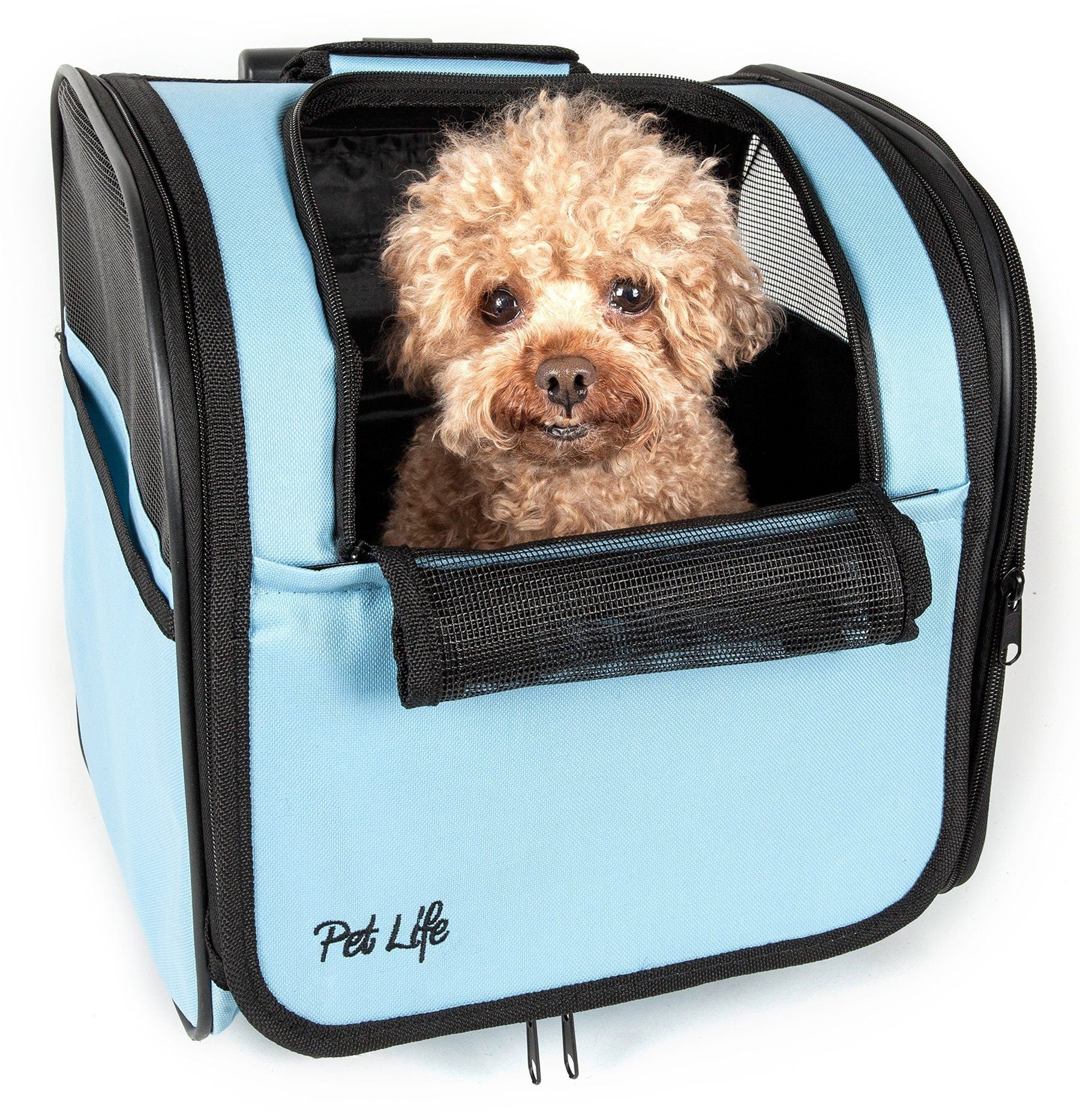 Pet Life® 'Pawdon Me '  Wheeled Airline Approved Travel Collapsible Pet Dog Carrier