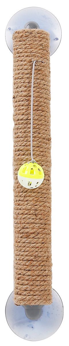Pet Life® 'Stick N' Claw' Sisal Rope and Toy Suction Cup Stick Shaped Cat Scratcher