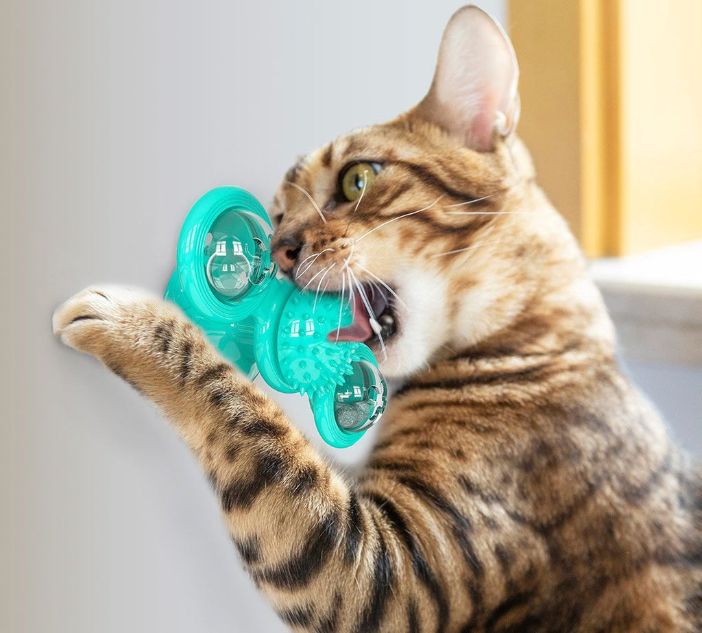 Pet Life® 'Windmill' Rotating Suction Cup Spinning Cat Toy