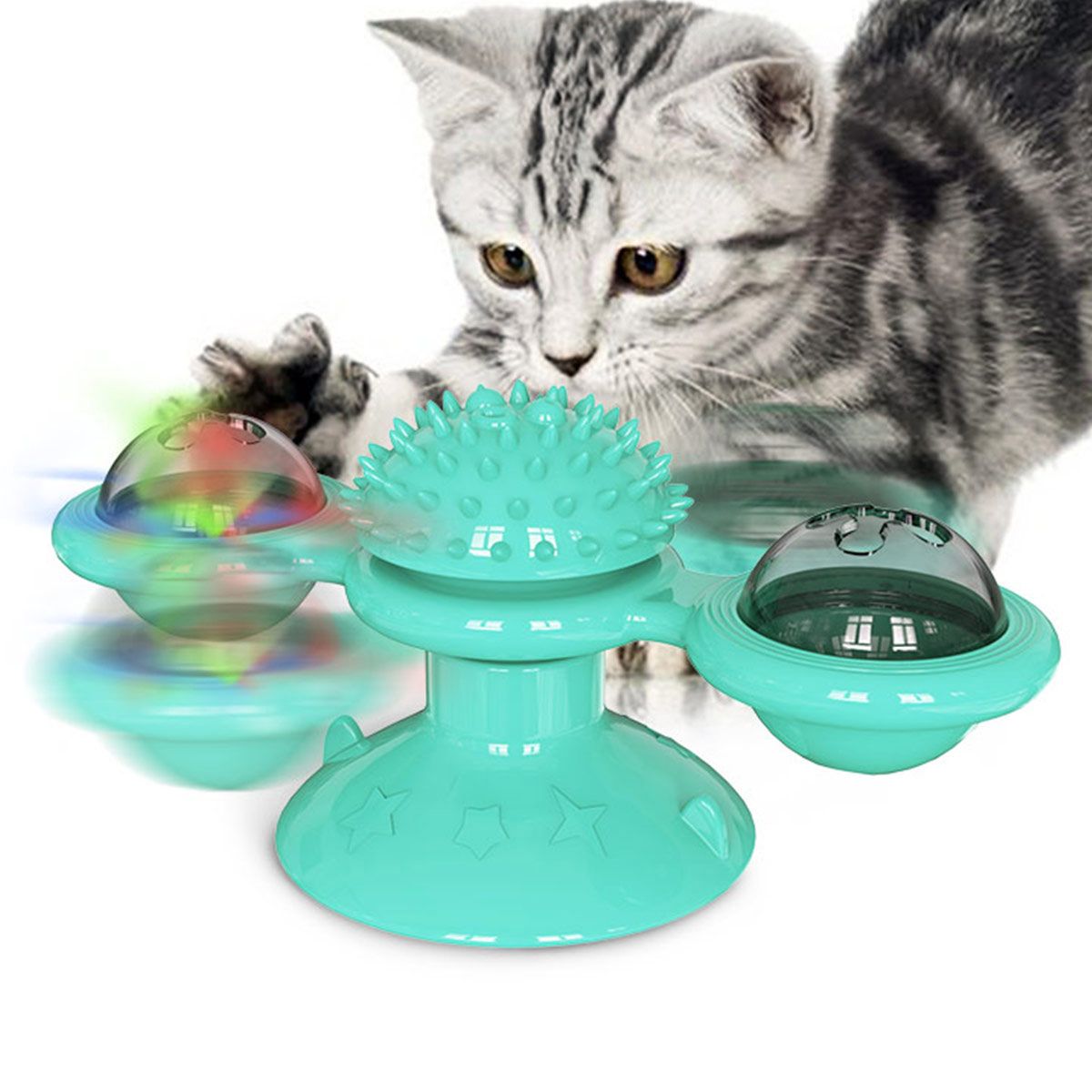 Pet Life® 'Windmill' Rotating Suction Cup Spinning Cat Toy
