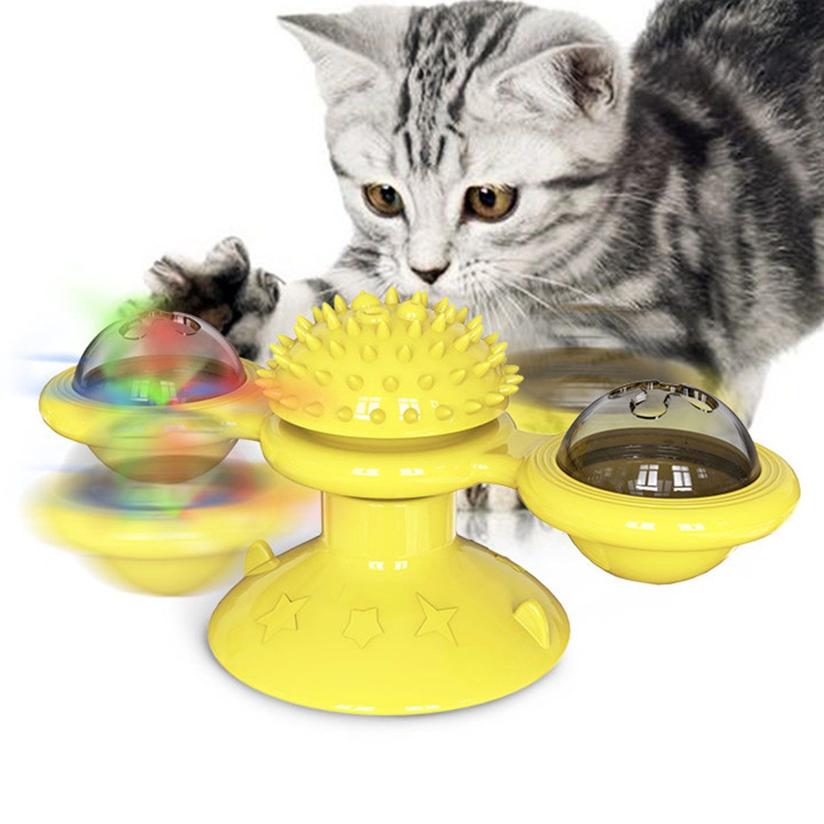Pet Life® 'Windmill' Rotating Suction Cup Spinning Cat Toy